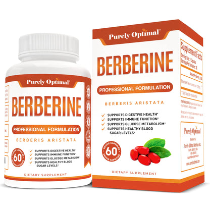Purely Optimal Premium Berberine Supplement - 1200mg Berberine HCl, Non-GMO Purely OptimalUS supplements