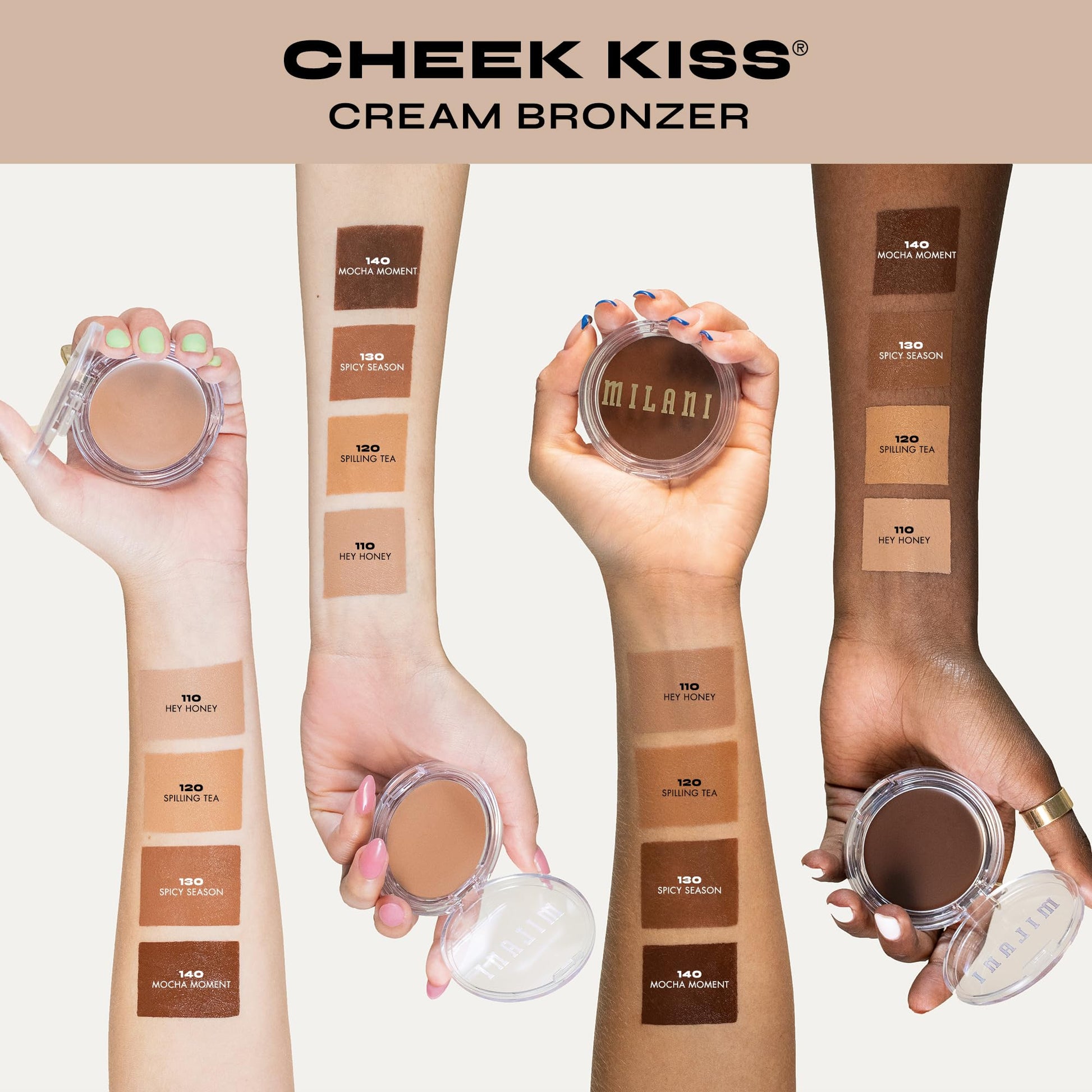 Milani Cheek Kiss Cream Bronzer, 110 - Hey Honey, Vegan & Cruelty-Free, Made in Korea, Lightweight Glow, Soft Matte Finish MilaniAu supplements