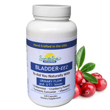 Sunshine Vitamins Bladder-EEZ | All-Natural Bladder Infection UTI Relief Support for Women with D-Mannose | Urinary Tract Infection Health with Immune System Support (1 Bottle of 120 Capsules) Sunshine VitaminsAu supplements