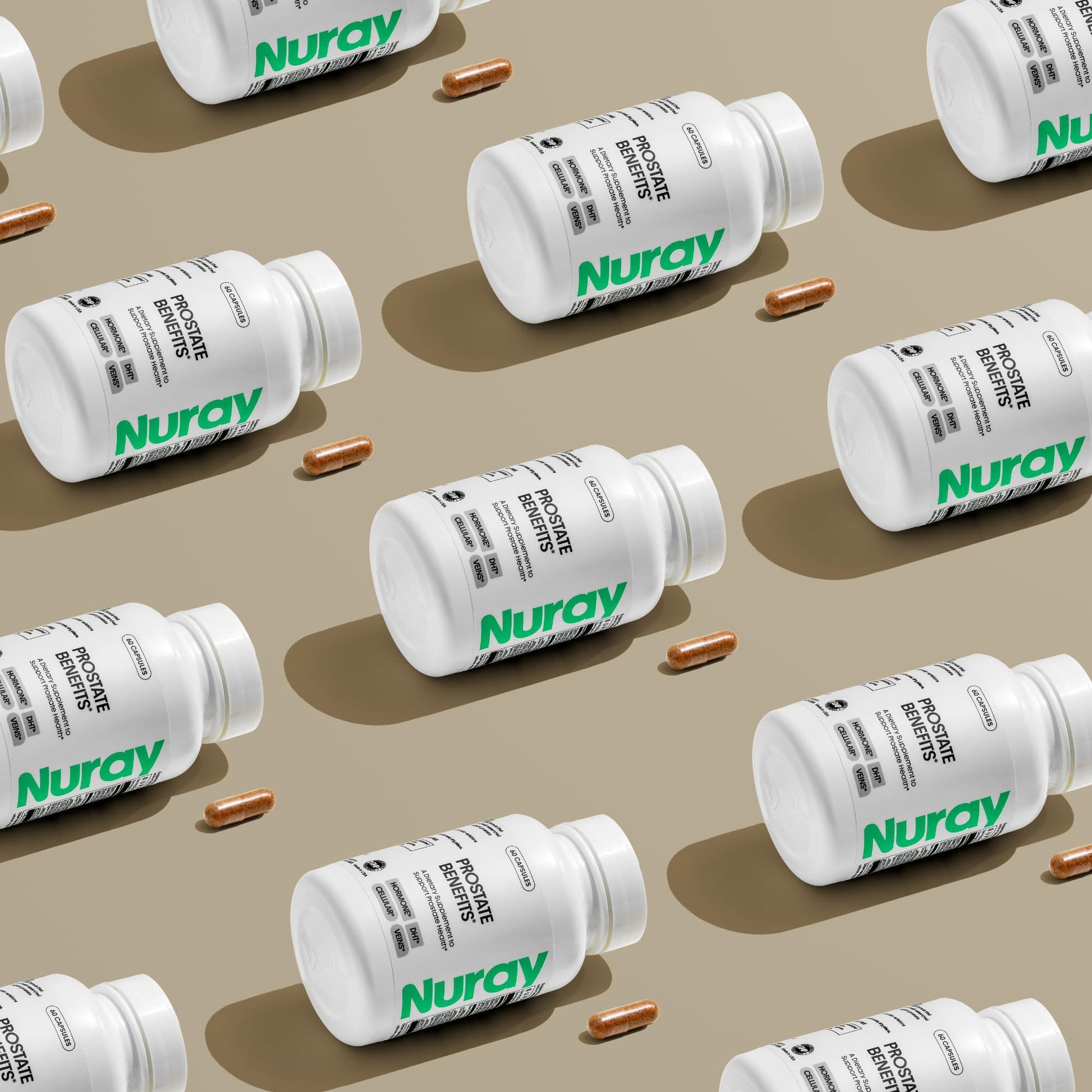 Nuray Prostate Support Supplement for Men and Women with Saw Palmetto, Vitamin C, Vitamin E, Zinc, Stinging Nettle & Alpha Lipoic Acid - 60 Vegetarian Capsules NurayAu supplements