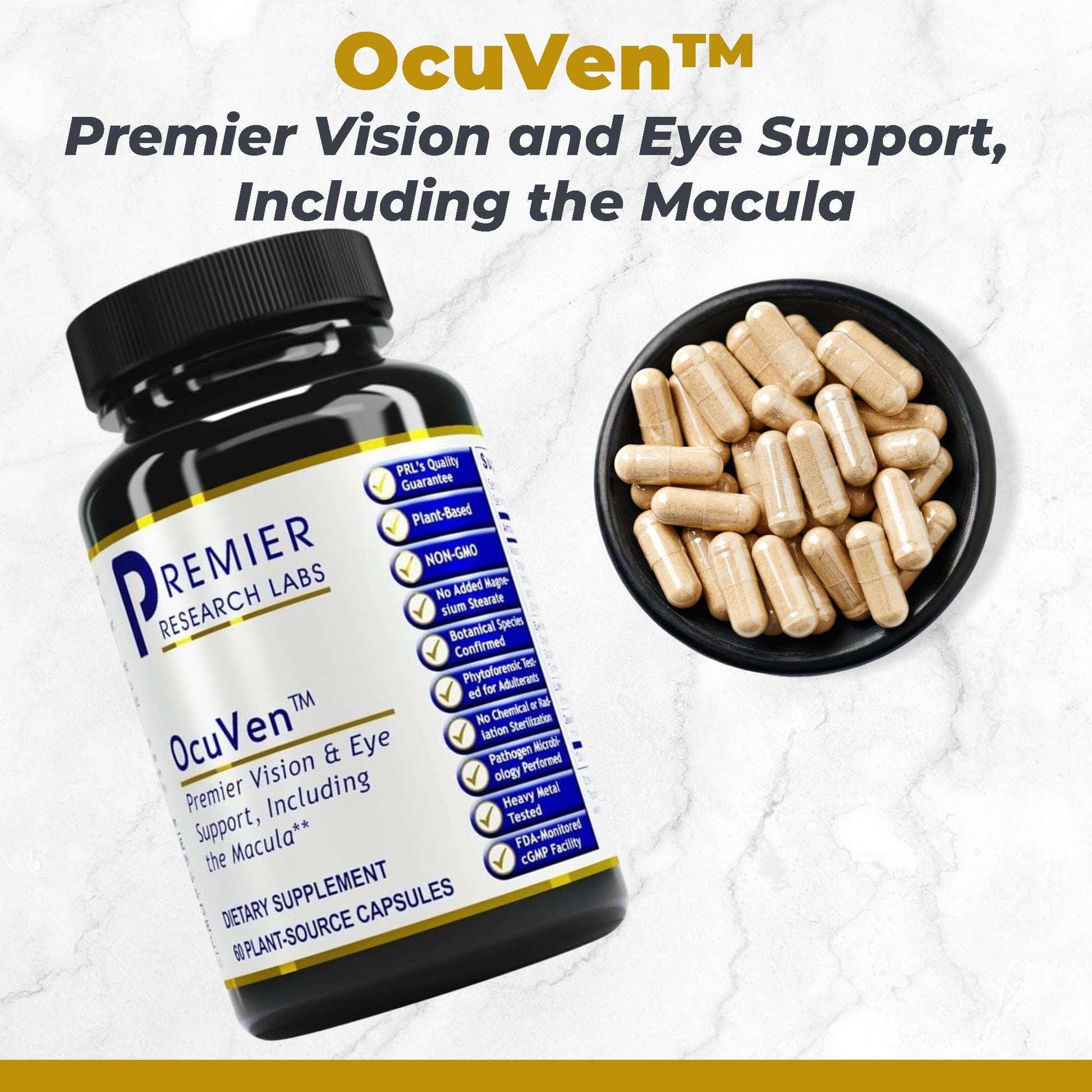 Premier Research Labs OcuVen - Lutein and Zeaxanthin Supplement, Eye Vitamins, Eye Health Supplements for Adults & Seniors, Vision Supplements, Macular Health, Eye Care - 60 Vegetarian Capsules Premier Research LabsAu supplements