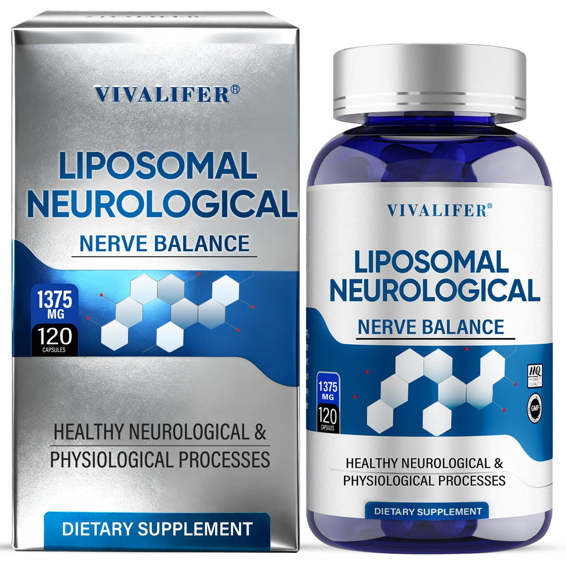 DQQI Migraine Relief Supplement | 120 Capsules Liposomal Neurological Health Formula with Magnesium Glycinate, Riboflavin (Vitamin B2) & Feverfew | Daily Brain Function DQQIAu supplements