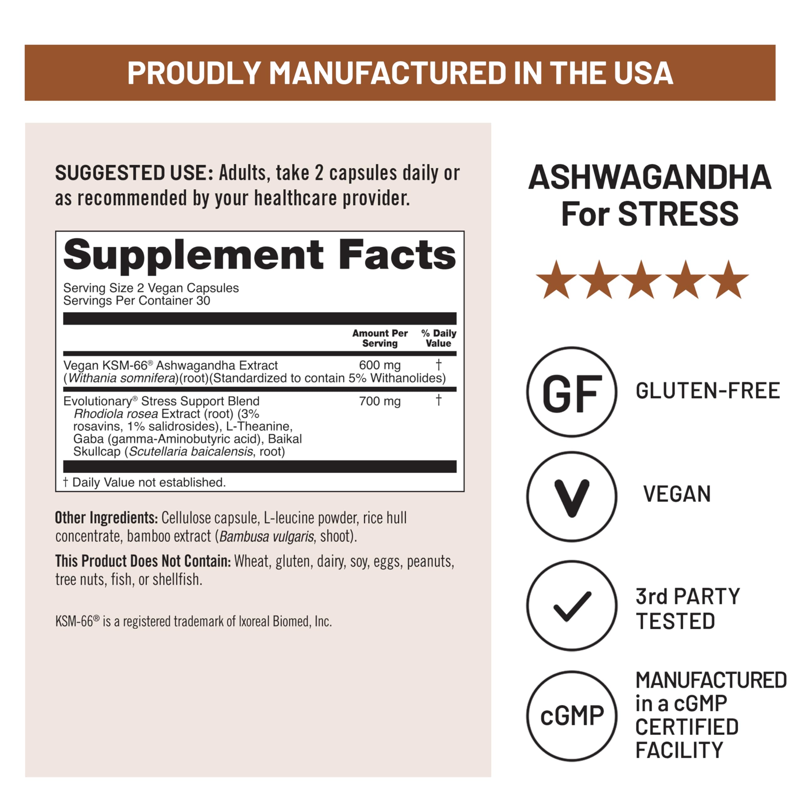 NatureWise Ashwagandha for Stress - With KSM-66 Extract, GABA, L-Theanine, Rhodiola Rosea - Herbal Mood & Sleep Support - Vegan, Non-GMO, Gluten-Free - 60 Capsules[1-Month Supply] NatureWiseAu supplements