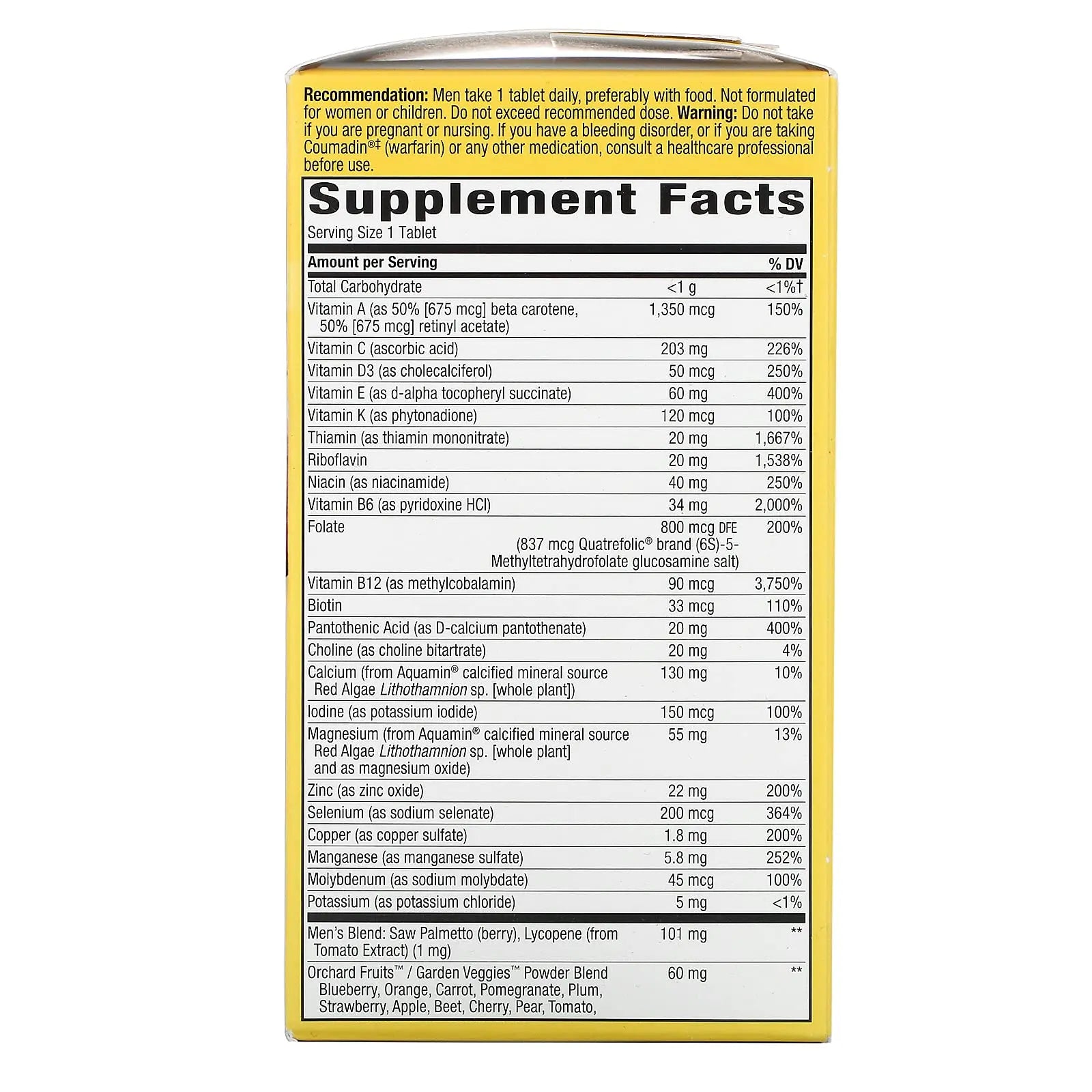 Alive! Once Daily Men's 50+ Ultra - 60 Tablets by Nature's Way Nature's WayAu supplements