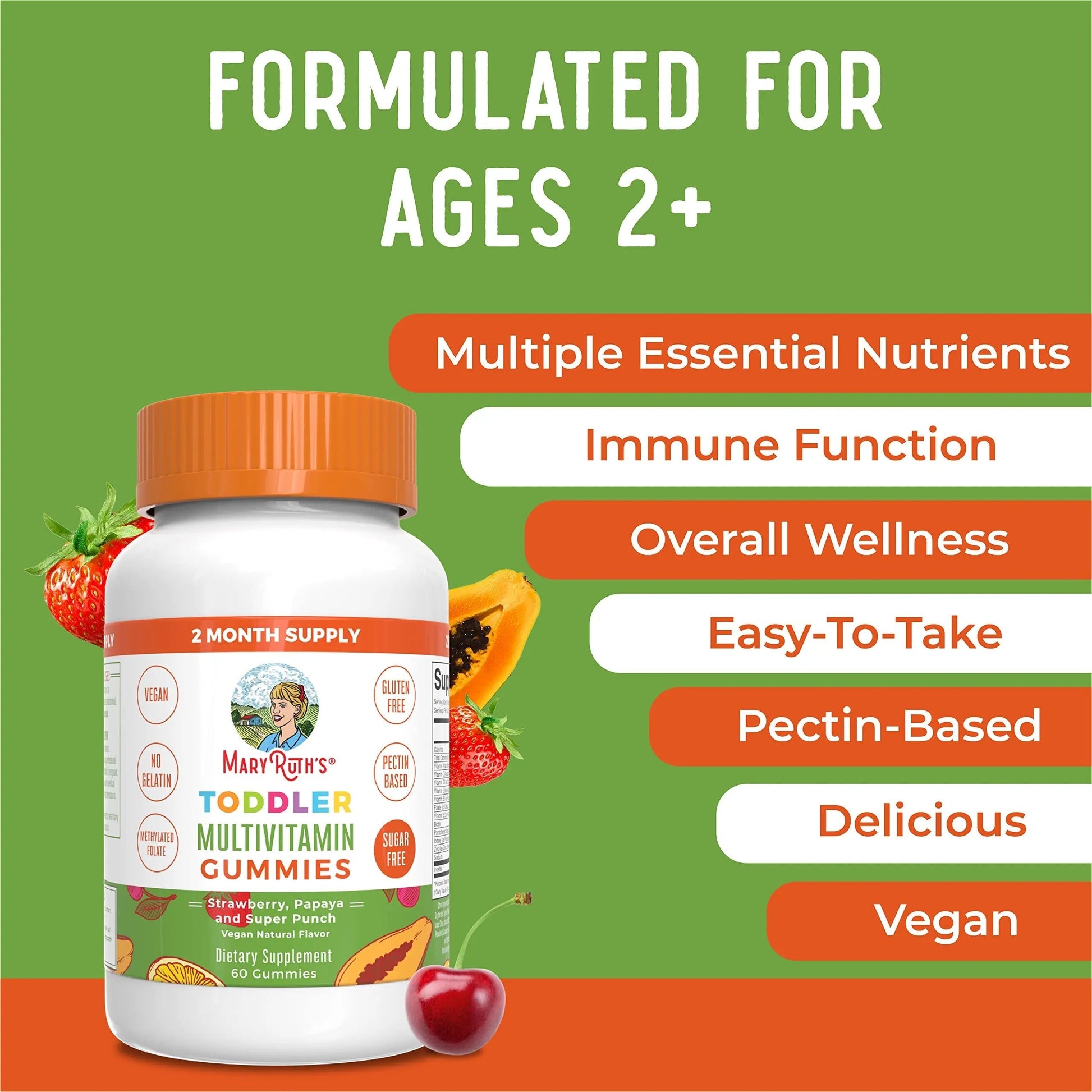 MaryRuth Organics Sugar Free Vitamin Gummies for Kids Age 2 | 2 Month Supply Multivitamin with Vitamin C, D3, Zinc | 1 Gummy Per Day | Toddler Vitamins MaryRuth OrganicsAu supplements