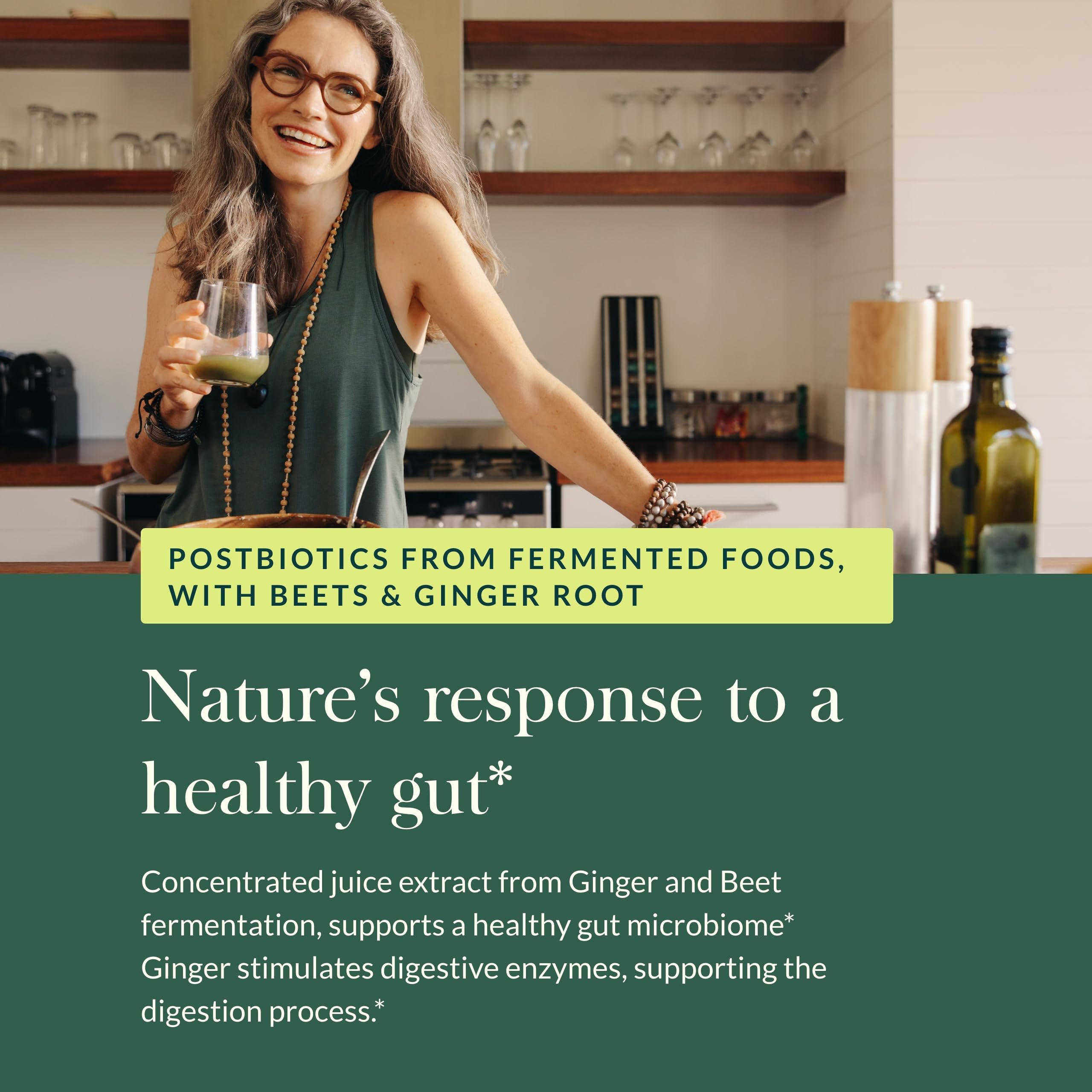 Gaia Herbs Ginger-Beet Postbiotic - Supplement for Gut & Heart Health Support* - Made with Fermented Beets & Ginger - Free from Dairy, Soy & Gluten - 60 Vegan Liquid Phyto-Caps (30 Servings) Gaia HerbsAu supplements