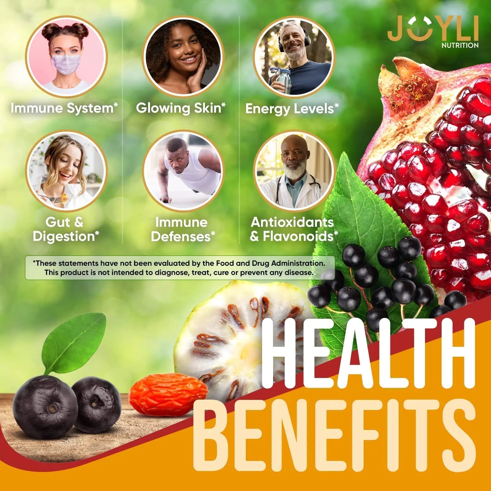 Joyli Superfruit Gummies - Sugar-Free Fruit Multivitamin Gummies for Adults - Natural JOYLI NutritionAu supplements