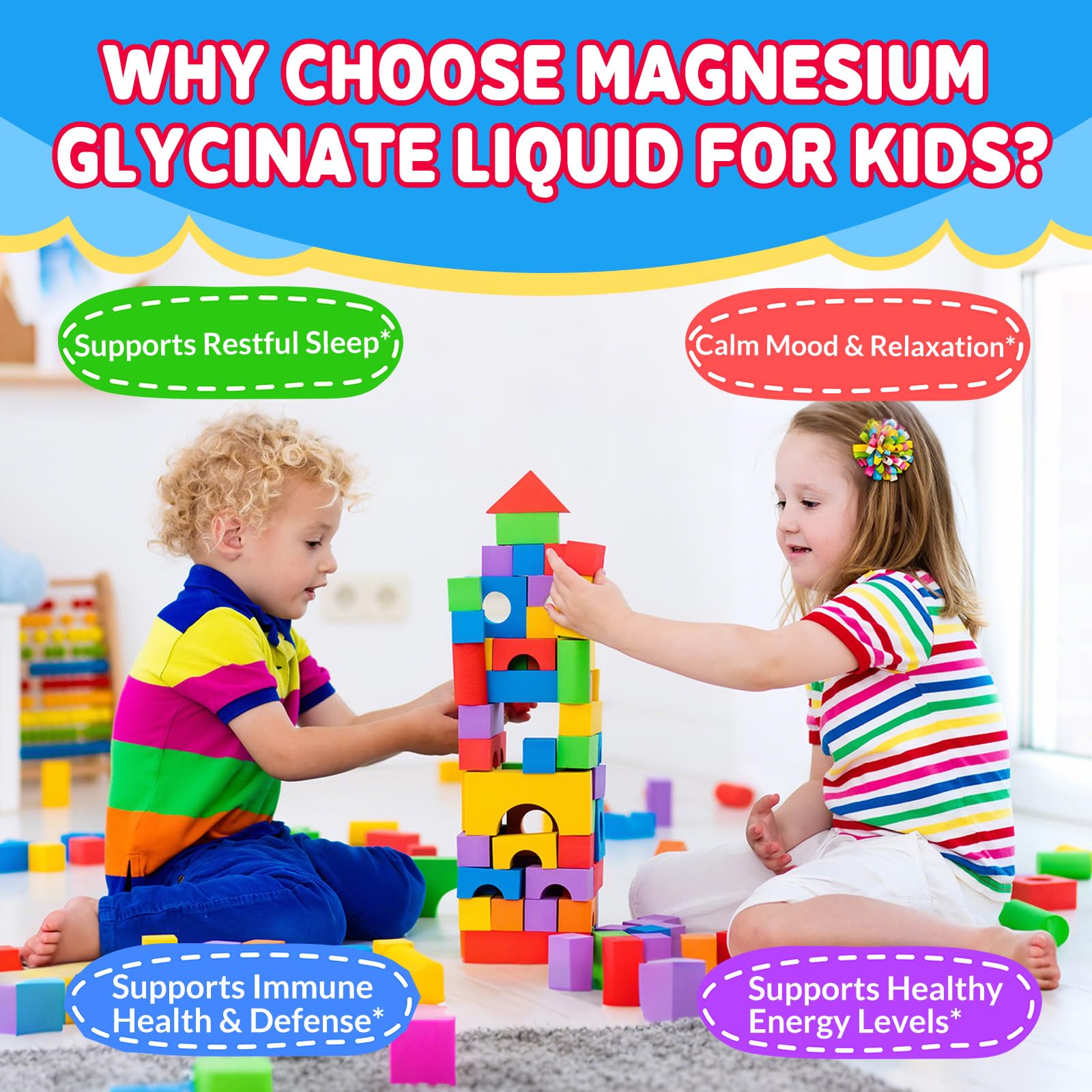 Kids Magnesium Glycinate Liquid Drops‌ – with L-Theanine, Omega-3, Vitamins B6 & D3, Zinc & Calcium – for Sleep Support, Relaxation, Focus & Brain, Bones – Strawberry Flavor, 2 Fl Oz GZ HAOYUANAu supplements