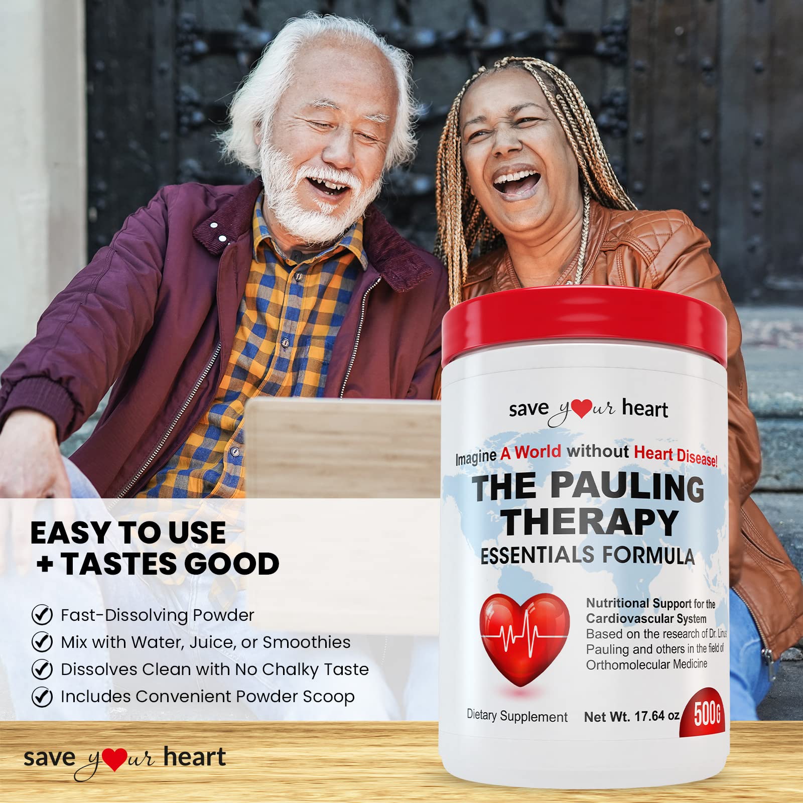 SAVE YOUR HEART Cardio Heart Health Powder Supplement - The Pauling Therapy Essentials Formula (PTEF) Healthy Vitamin C, B-12, L-Lysine, L-Arginine, Magnesium, Zinc + Vitamins, Minerals & Antioxidants SAVE YOUR HEARTAu supplements