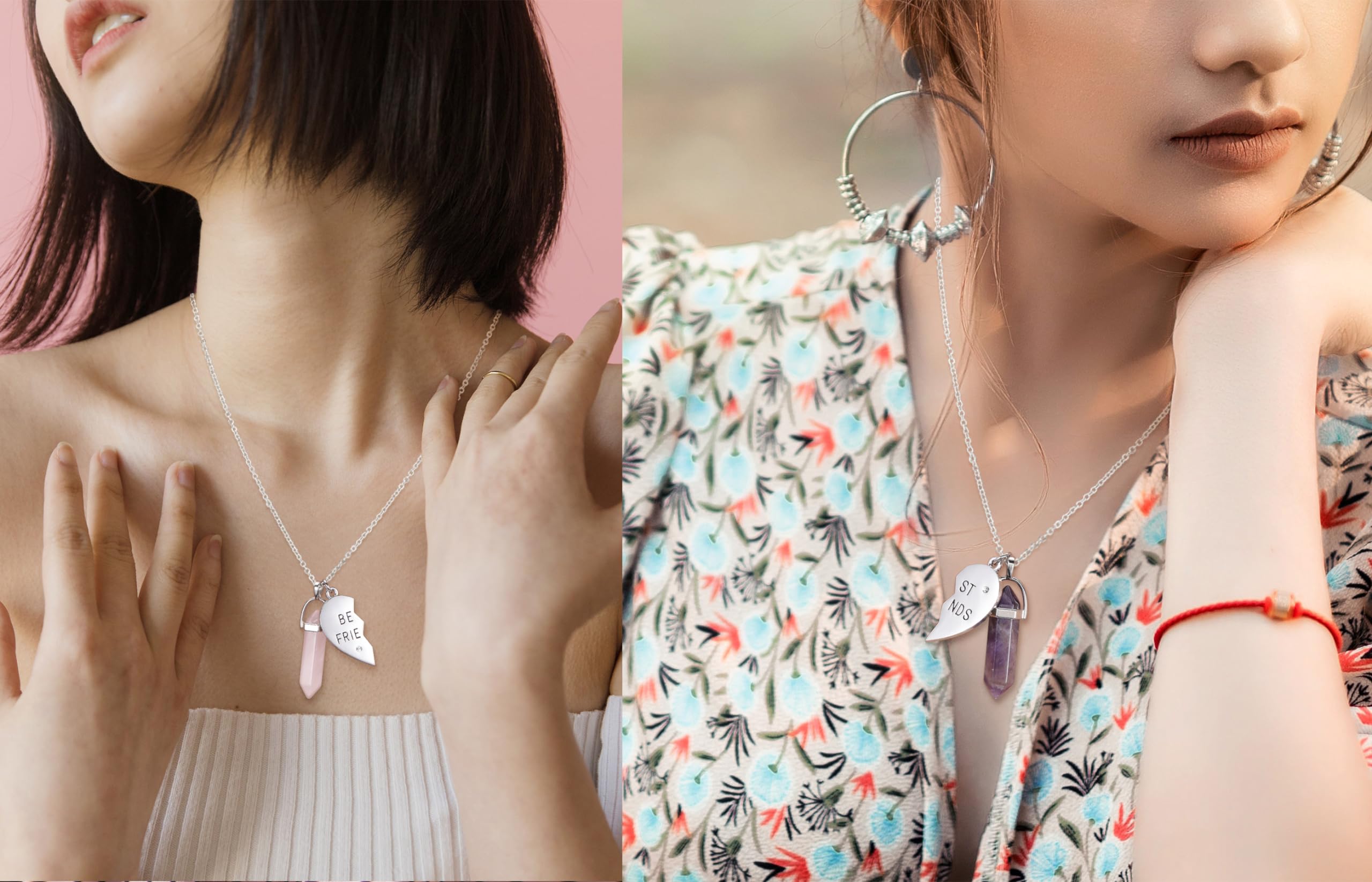 PESOENTH Best Friend Necklace for 2 Girls Gifts- BFF Friendship Necklaces Women Matching PESOENTHAu supplements
