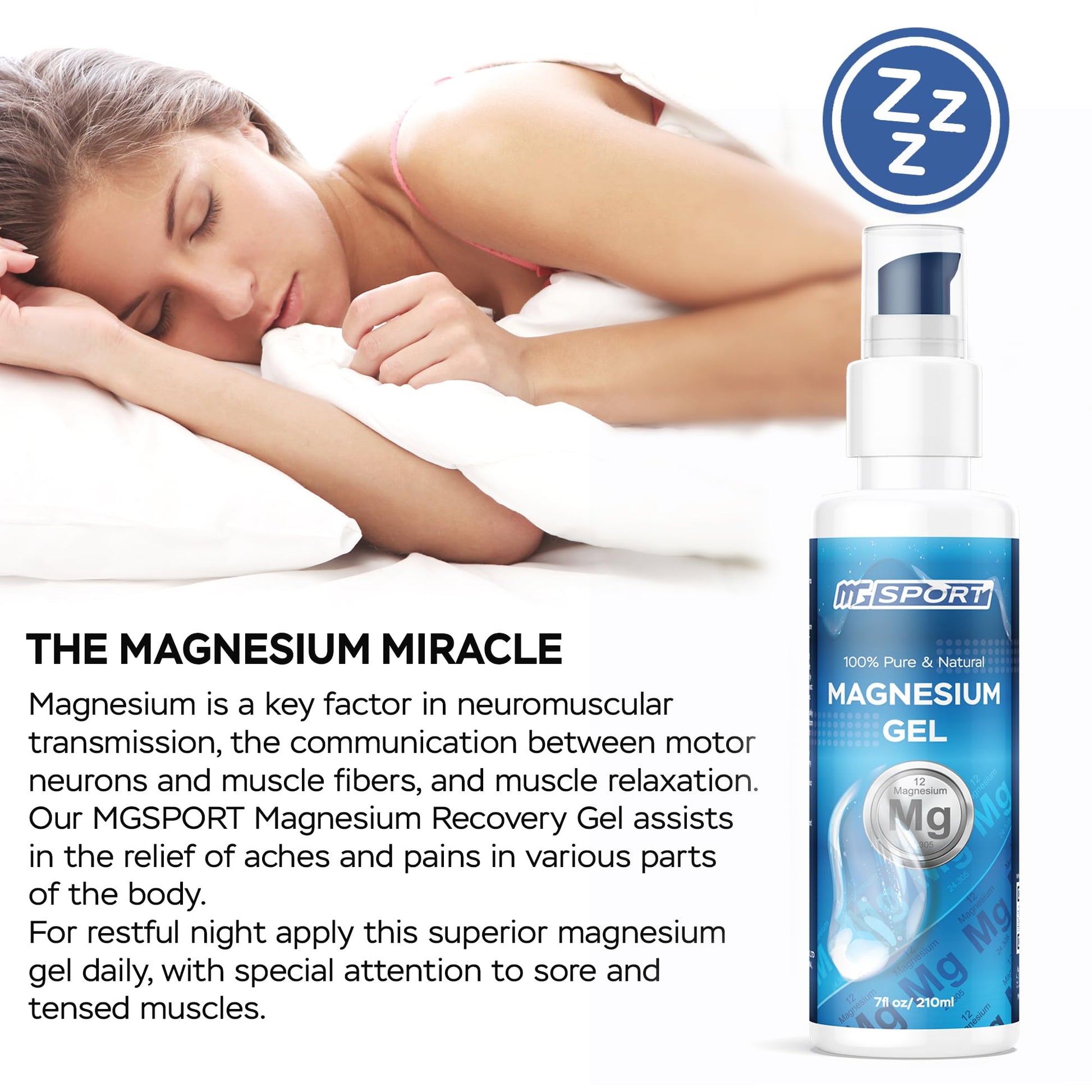MgSport Magnesium Gel Dead Sea Magnesium - Gentle Topical Gel for Leg Cramps and Muscle Recovery Without Stinging - 20% More Potency Than Magnesium Oil Sprays - 1,000 Pumps MgSportAu supplements