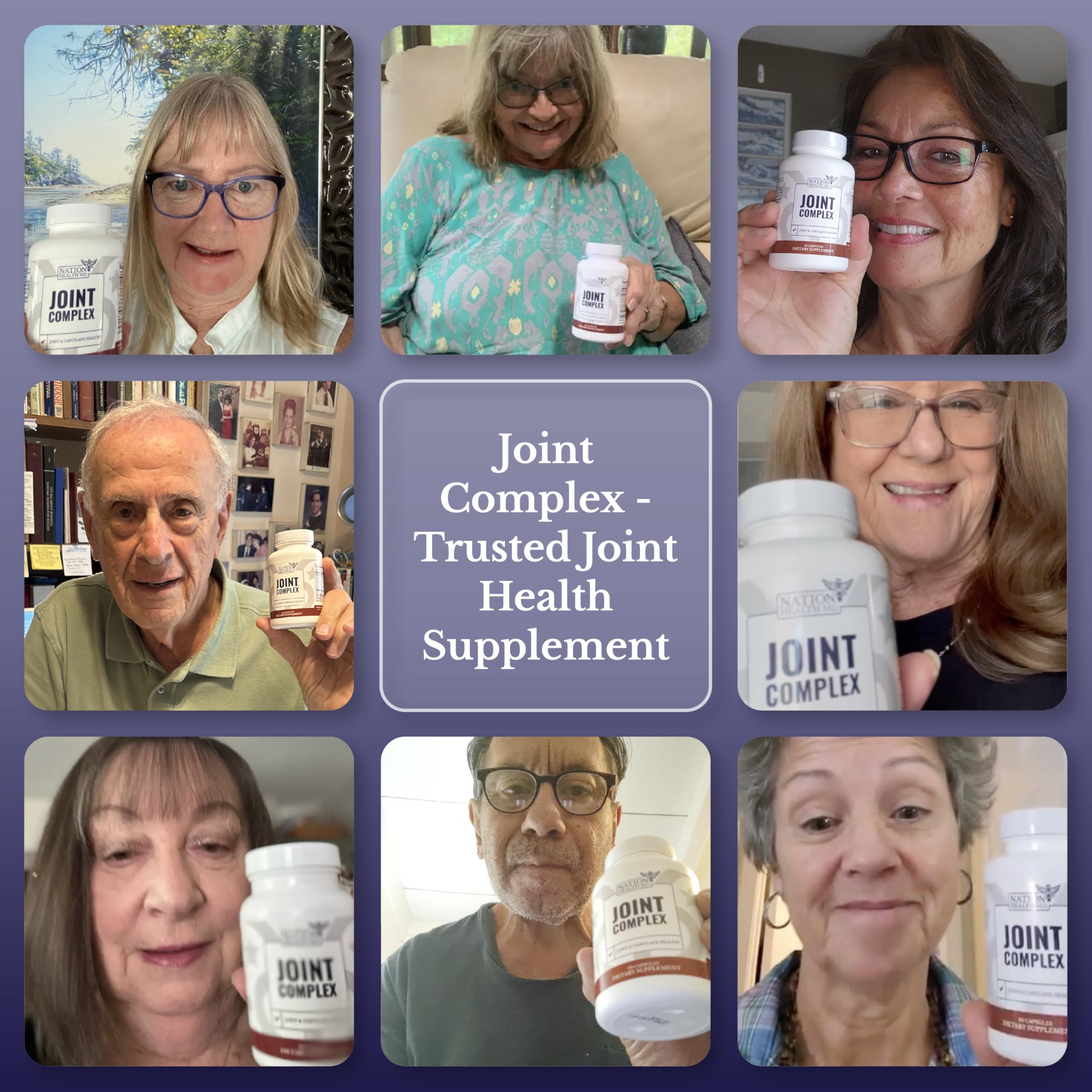 NATION HEALTH MD Joint Complex - Joint & Cartilage Health - Joint Support Supplement with Calcium, NEM Eggshell Membrane, Boswellia Serrata - Knee Supplements for Men & Women, 60 Capsules NATION HEALTH MDAu supplements
