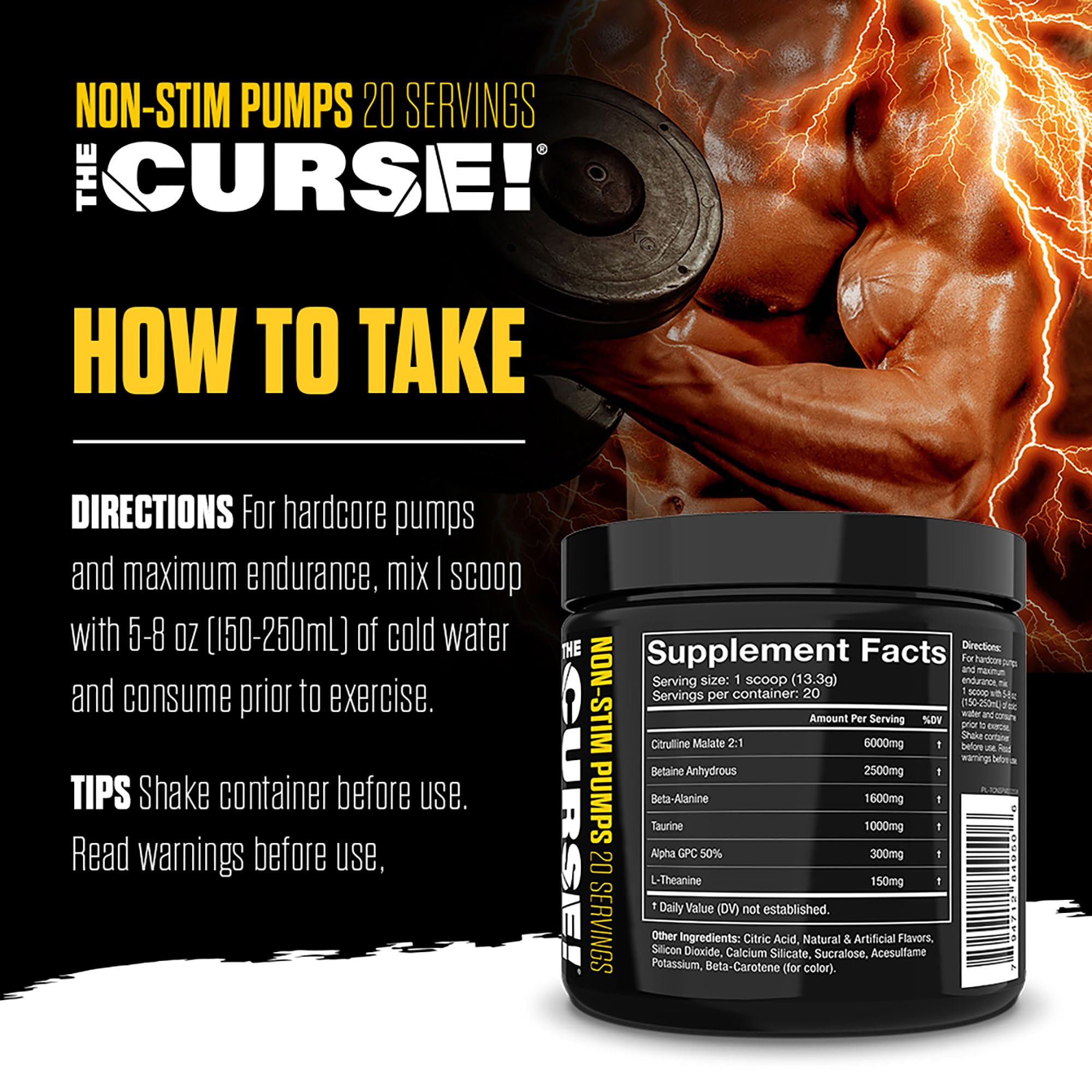 THE CURSE! JNX Sports Non-Stim Pumps Pre-Workout Supplement - Maximum Power THE CURSE!Au supplements