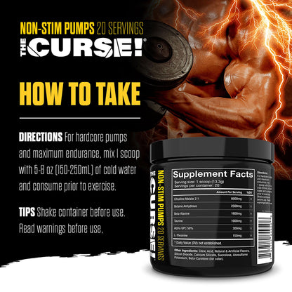 THE CURSE! JNX Sports Non-Stim Pumps Pre-Workout Supplement - Maximum Power THE CURSE!US supplements