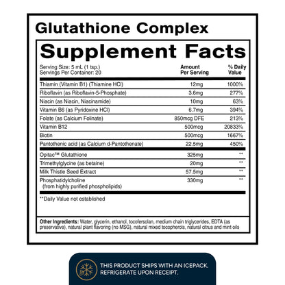 Quicksilver Scientific Glutathione Complex - Superior Absorption Antioxidant Supplement with Liquid Glutathione & Milk Thistle - Vitamin B Complex - Supplement for Daily Use (3.38 fl oz) Quicksilver ScientificUS supplements