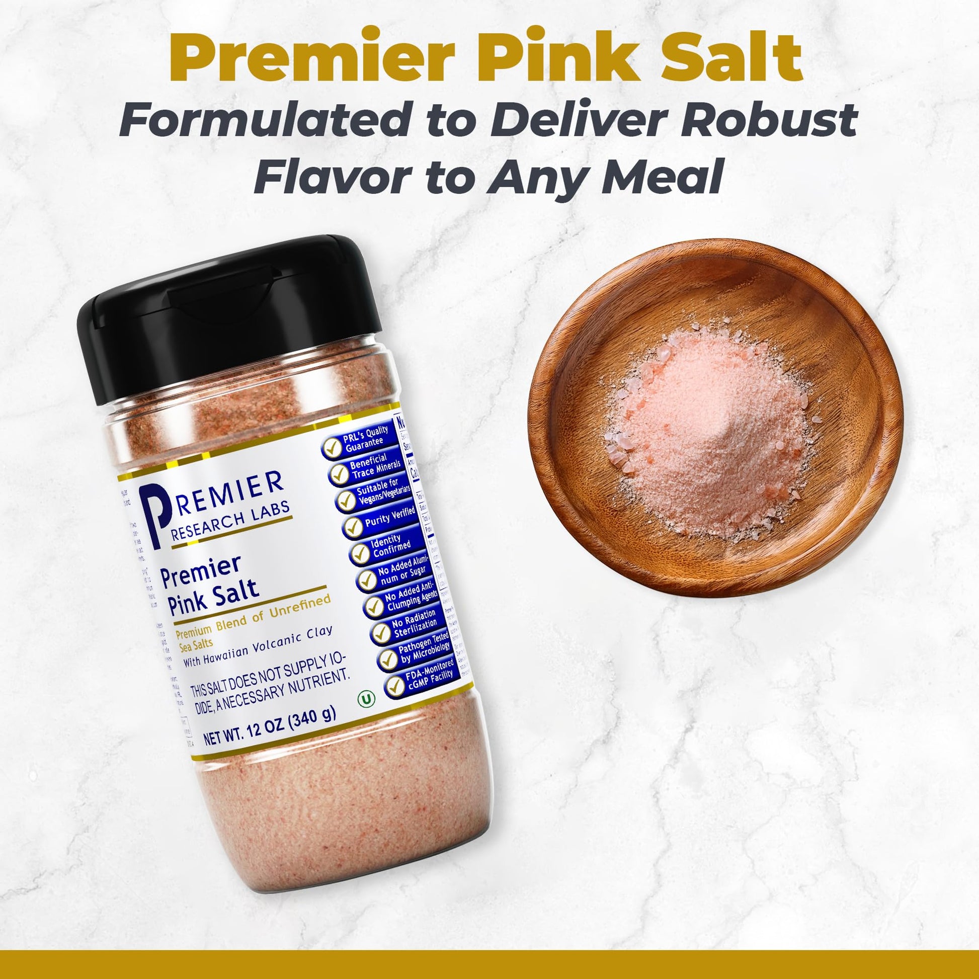 Premier Research Labs Pink Salt - Our Pink Sea Salt is a Hawaiian Red Alaea Sea Salt and Australian Salt Blend for Cooking, Baking with Minerals and Rich Taste - 12 oz Premier Research LabsAu supplements