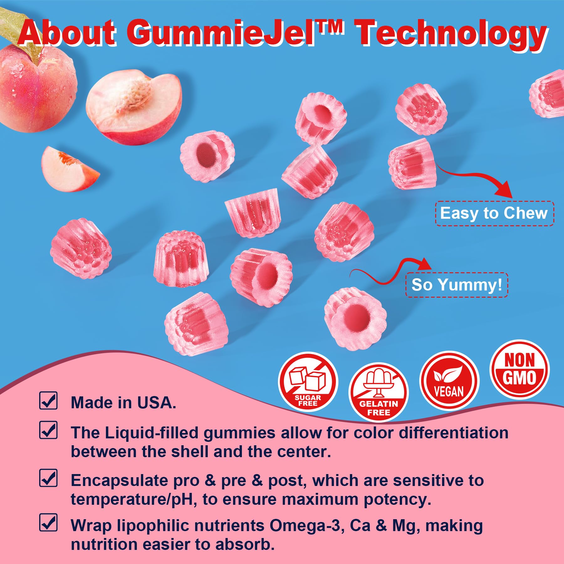 Butyrate Gummies with Probiotic + Prebiotic + Postbiotic, Omega-3 500mg,Fiber with 9 Billion CFU Probiotics, Calcium & Magnesium, Inulin,Psyllium Husk for Digestive Health,Bloating Support,Sugar Free NextdiaAu supplements