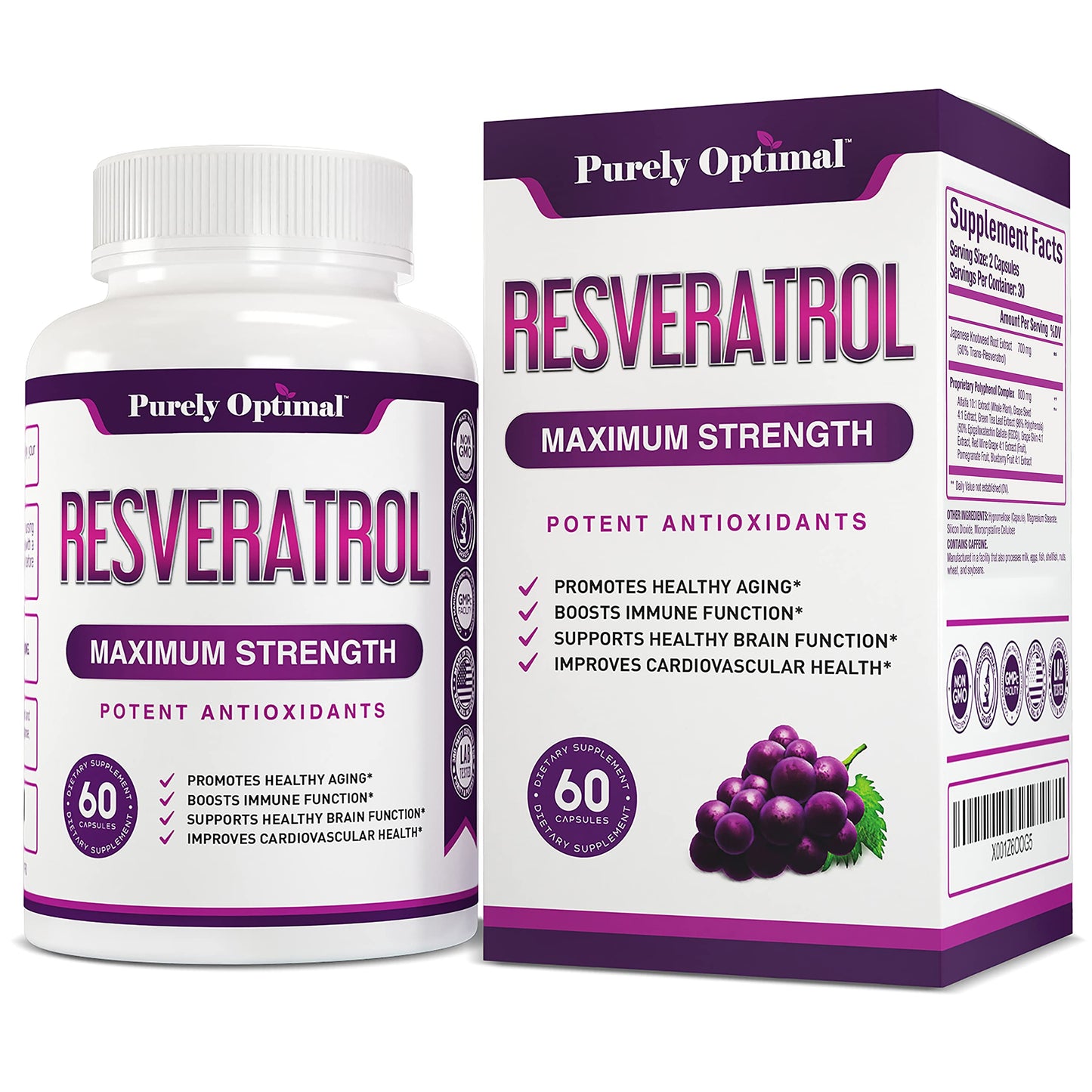 Premium Resveratrol Supplement 1500mg - Max Strength, Trans Resveratrol Capsules Purely OptimalUS supplements