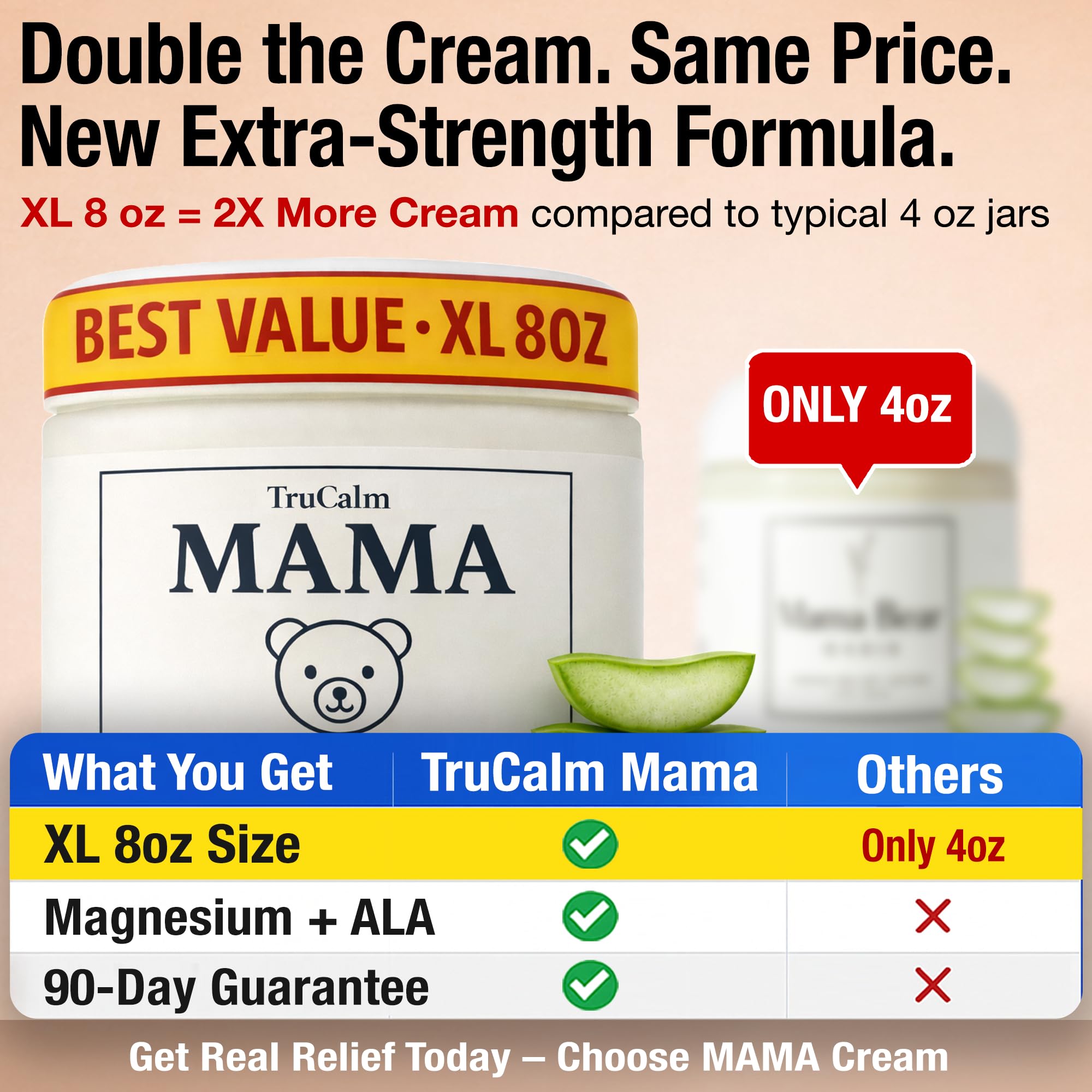 Mama Lotion – Neuropathy Nerve Relief Cream with Magnesium Chloride - Maximum Strength Comfort for Feet, Hands, Legs, Toes - Fast-Absorbing and Non-Greasy Formula for Food and Leg Comfort - 8 Oz TruCalm MamaAu supplements