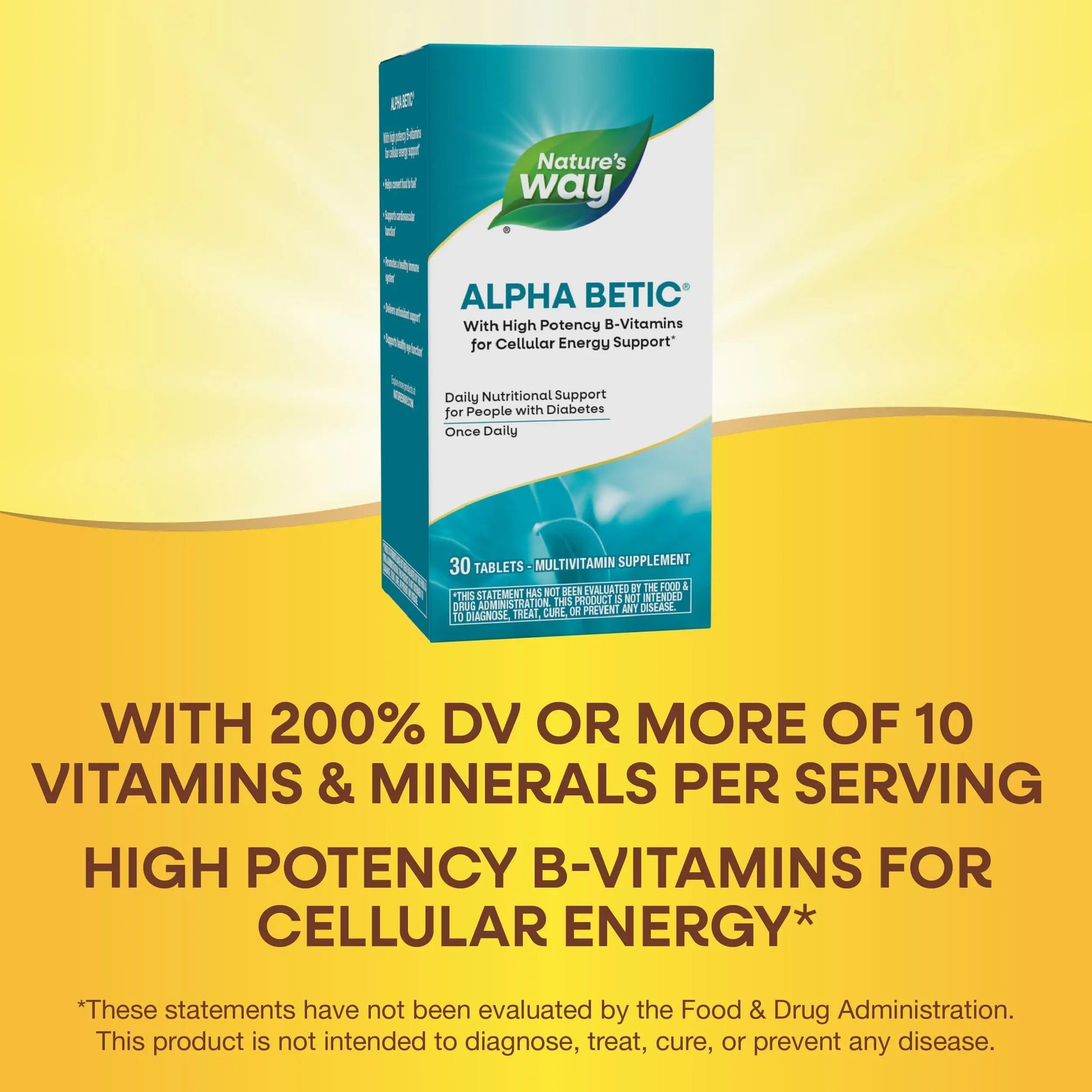 Nature's Way alpha betic, Diabetic Multivitamin for Daily Nutritional Support, with B-Vitamins for Energy Metabolism Support Nature's WayAu supplements