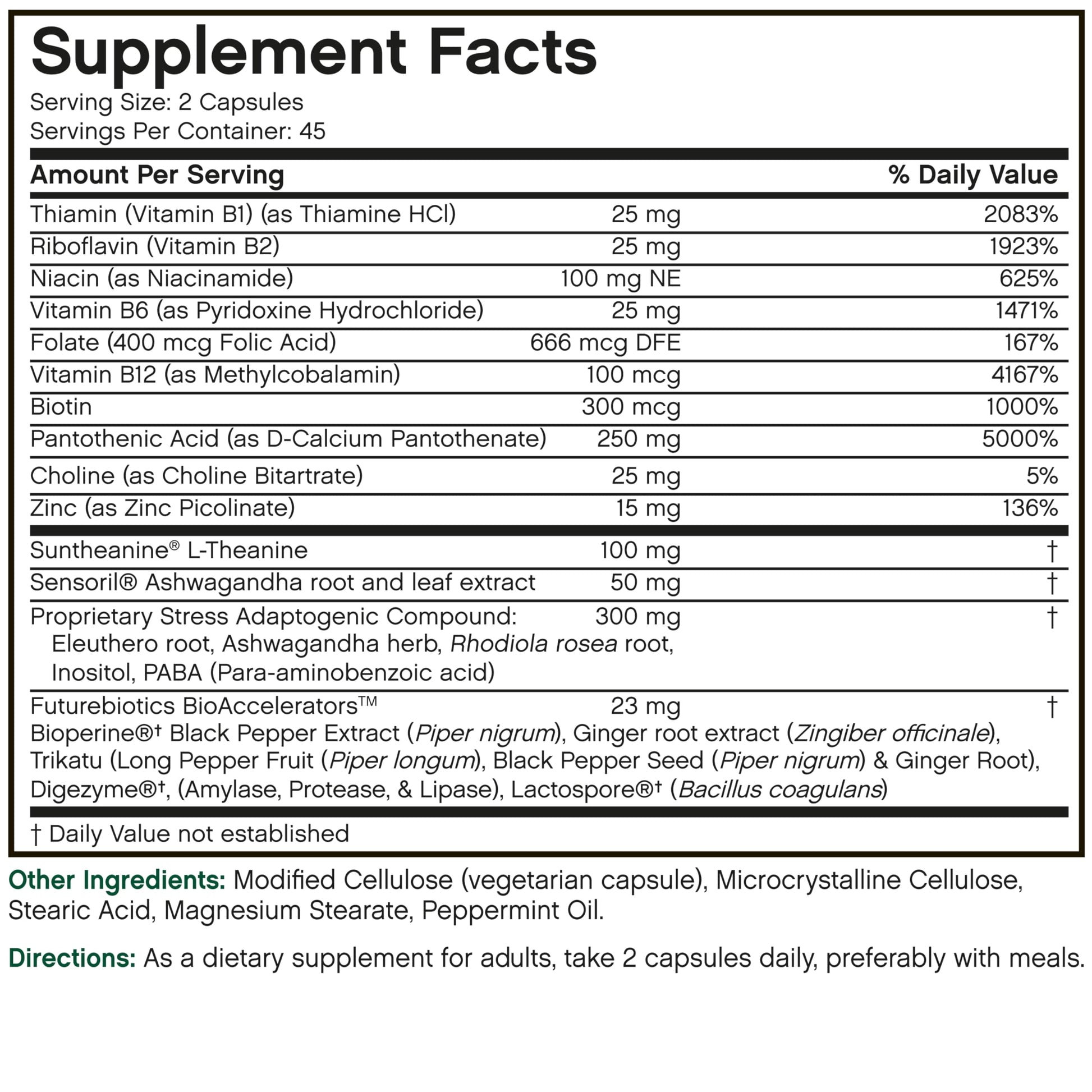 Futurebiotics Stressassist L-theanine Ashwagandha and Rhodiola Rosea Stress Complex - Natural Nutritional Stress Function, 90 Vegetarian Capsules FuturebioticsAu supplements