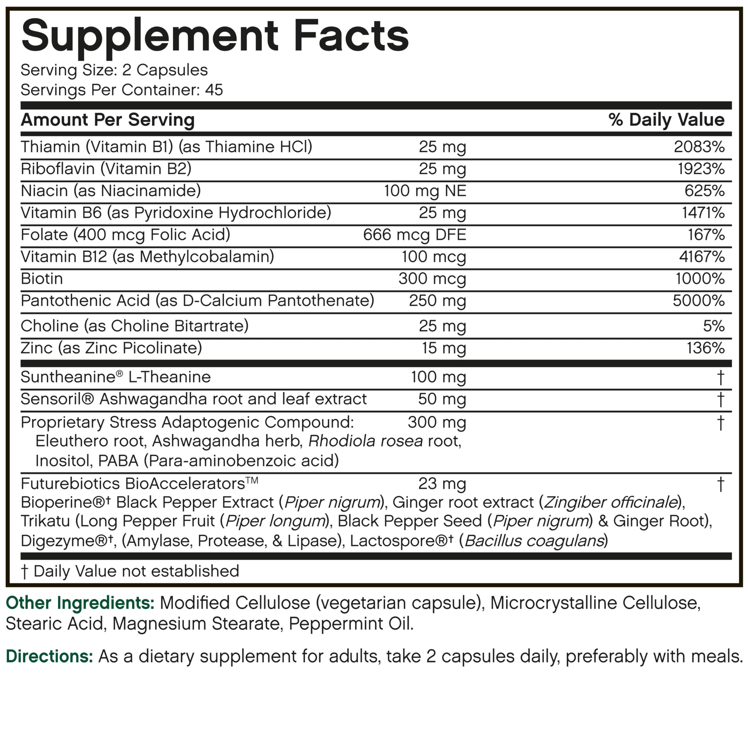 Futurebiotics Stressassist L-theanine Ashwagandha and Rhodiola Rosea Stress Complex - Natural Nutritional Stress Function, 90 Vegetarian Capsules FuturebioticsAu supplements