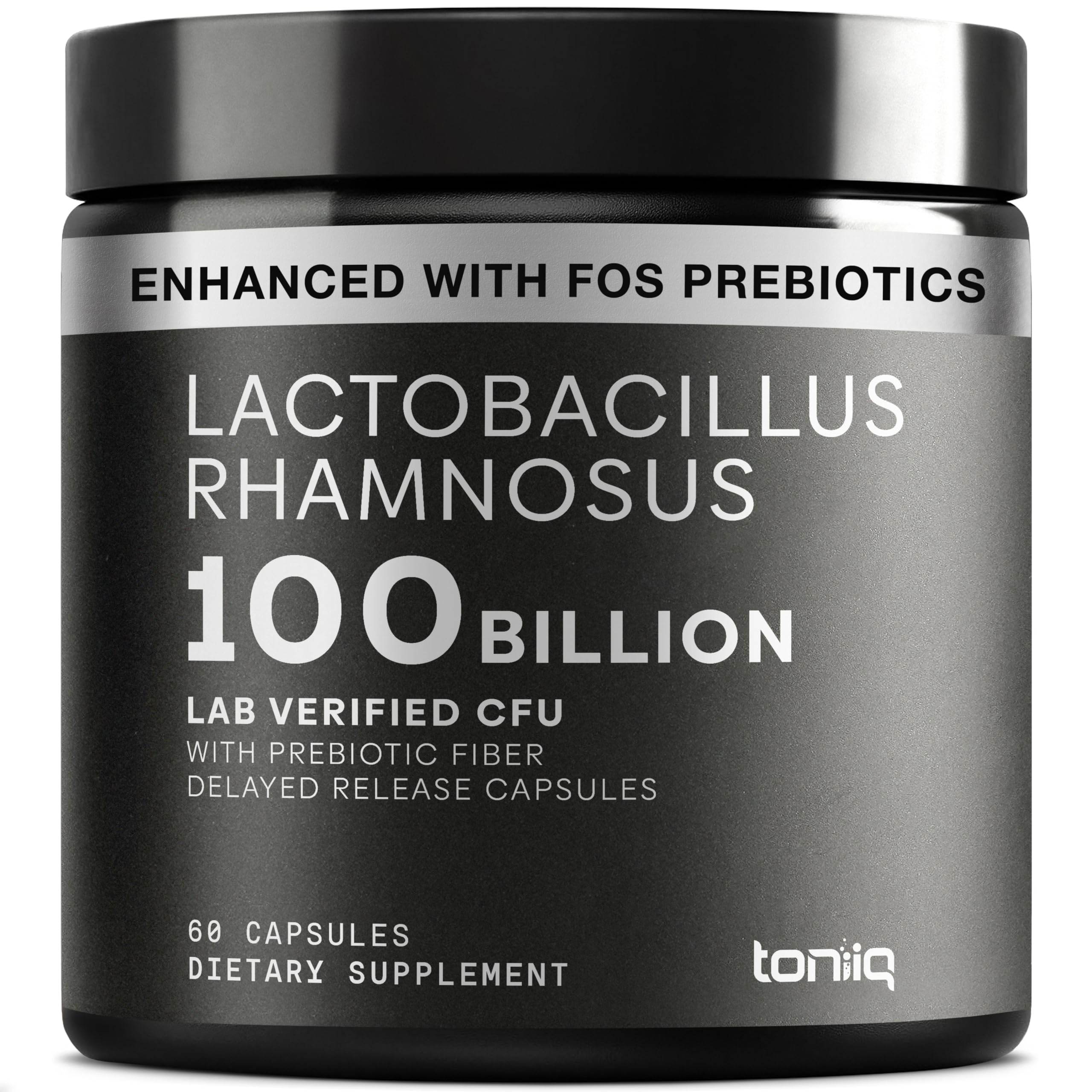 Toniiq Lactobacillus Rhamnosus – Ultra High Strength 100B CFU with Prebiotic FOS – Delayed Release Capsules – Third-Party Lab Tested – 60 Capsules ToniiqAu supplements