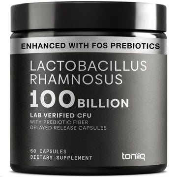 Toniiq Lactobacillus Rhamnosus – Ultra High Strength 100B CFU with Prebiotic FOS – Delayed Release Capsules – Third-Party Lab Tested – 60 Capsules ToniiqAu supplements