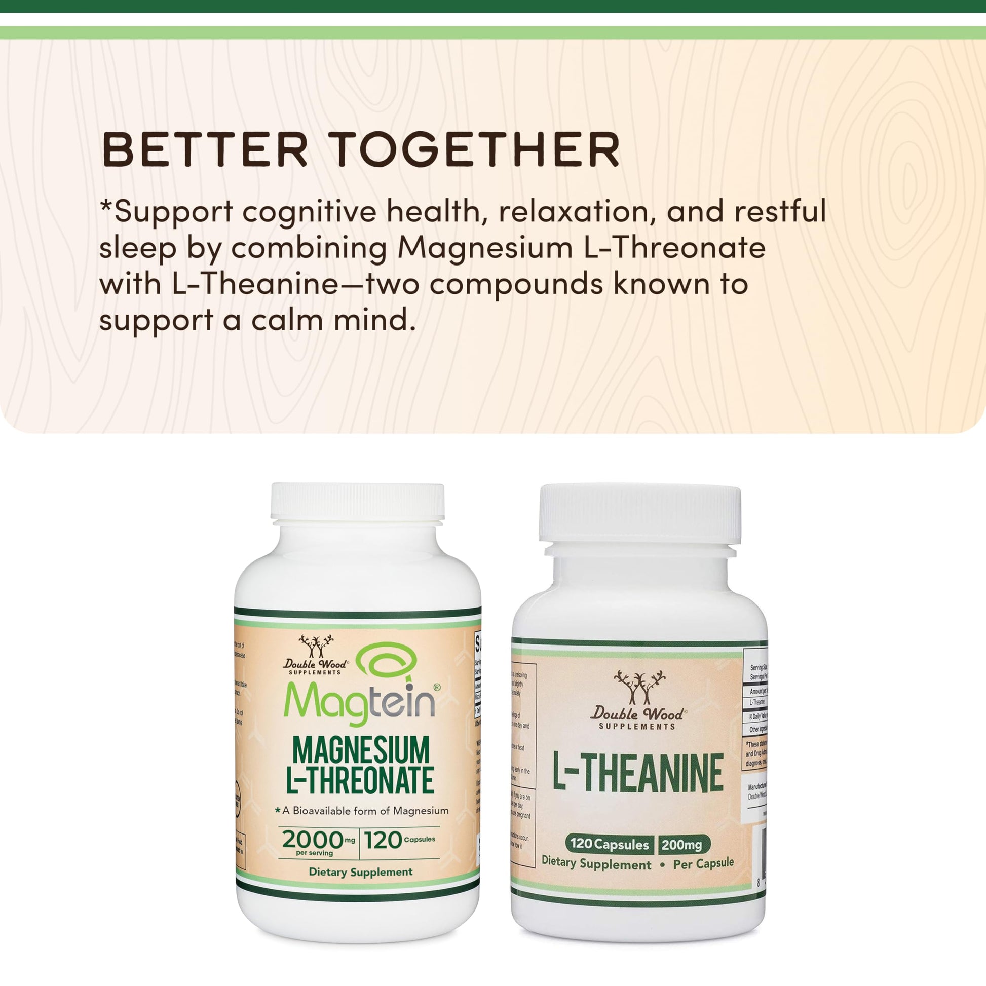 Magnesium L Threonate, Magtein, Sleep and Cognitive Support – High Absorption – Most Bioavailable Form of Magnesium – 2,000 mg – 120 Capsules Double Wood SupplementsAu supplements