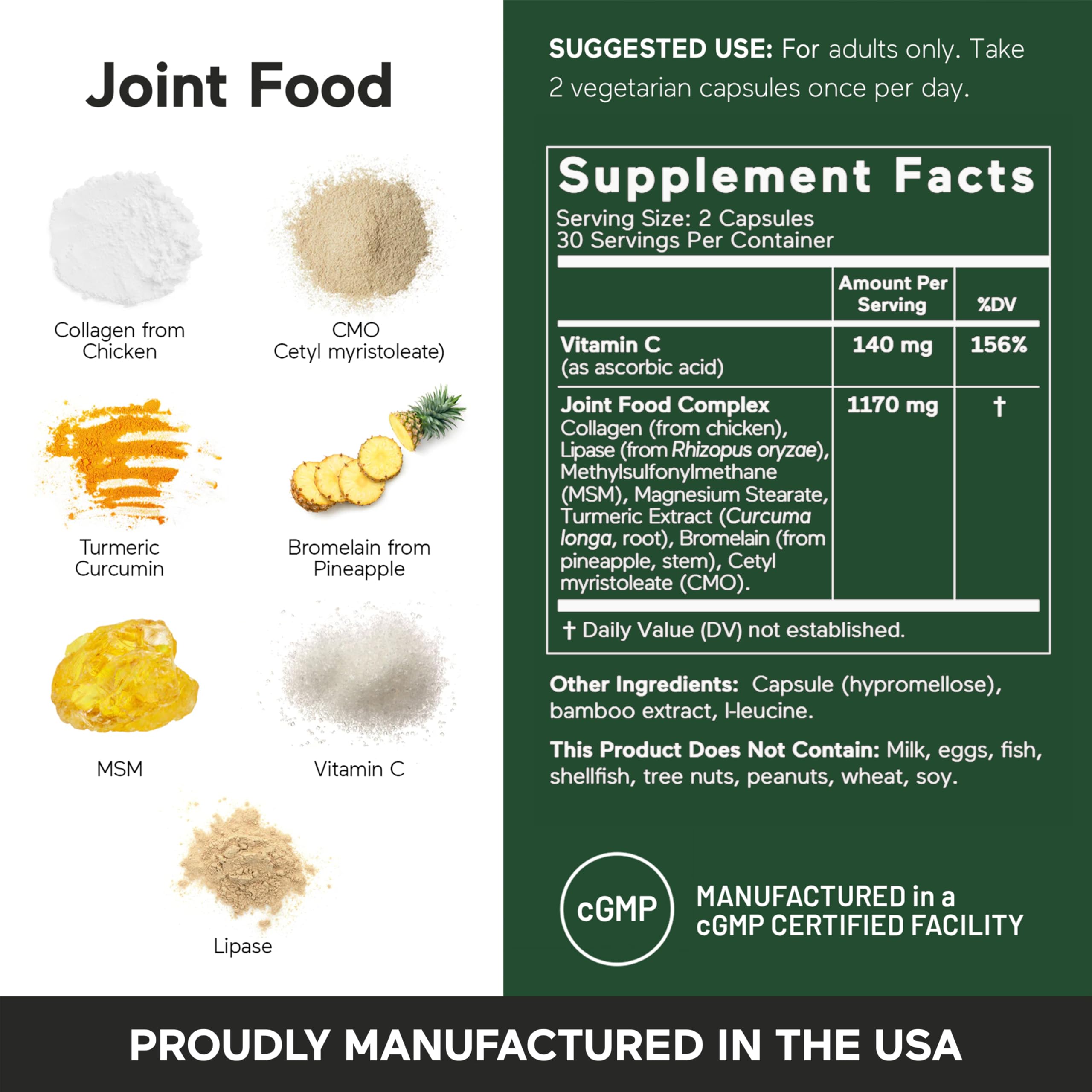 SMARTERNUTRITION Joint Food - Whole-Food Joint Supplement to Support Lubrication & Mobility - Formulated with Collagen Type II, MSM, Vitamin C, Turmeric, Bromelain - 6 Pack[180-Day Supply] SMARTERNUTRITIONAu supplements