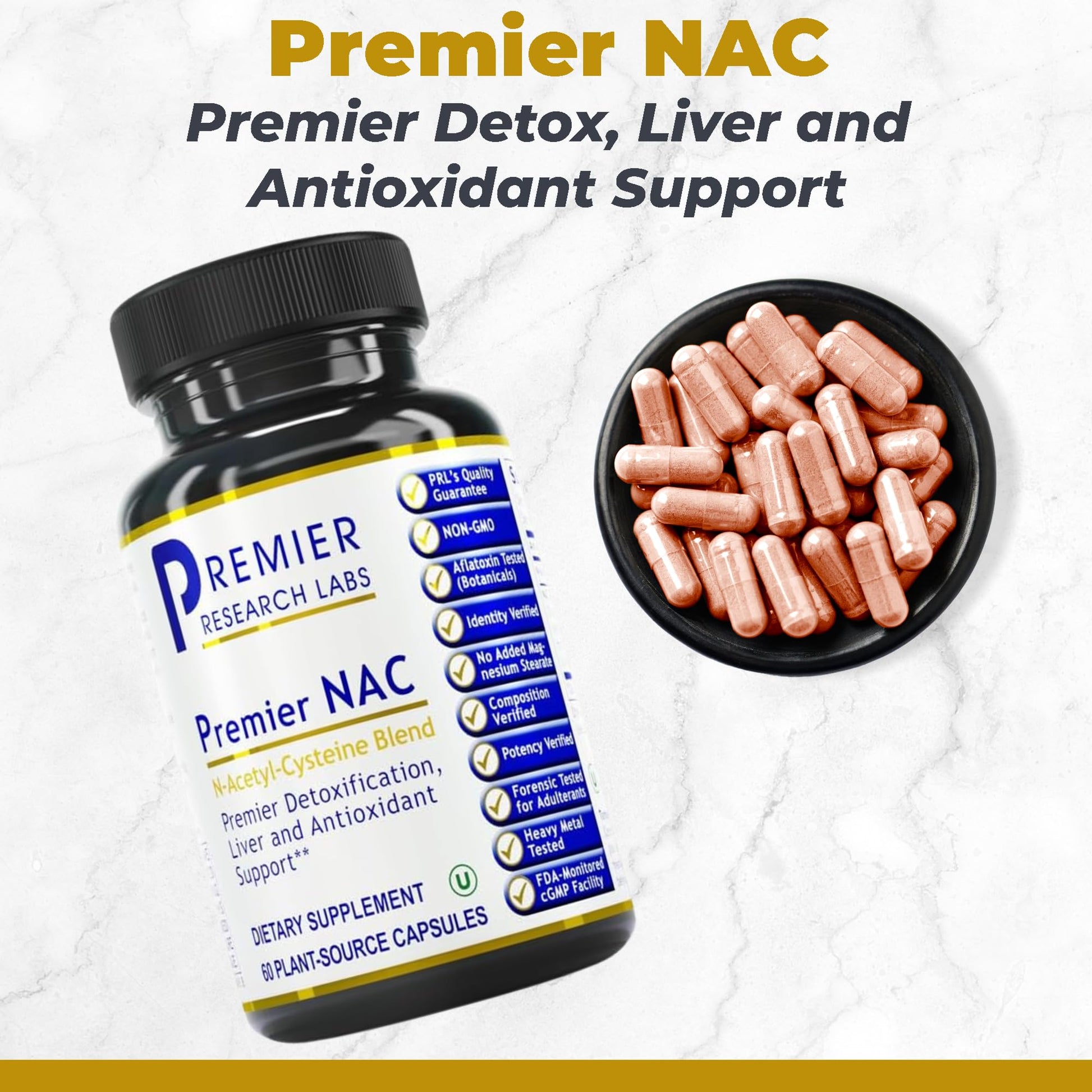Premier Research Labs Premier NAC - NAC Supplement N-Acetyl Cysteine, N-Acetyl-L-Cysteine, Liver & Immune Support, 300mg NAC Per Capsule - 60 Vegetarian Capsules Premier Research LabsAu supplements