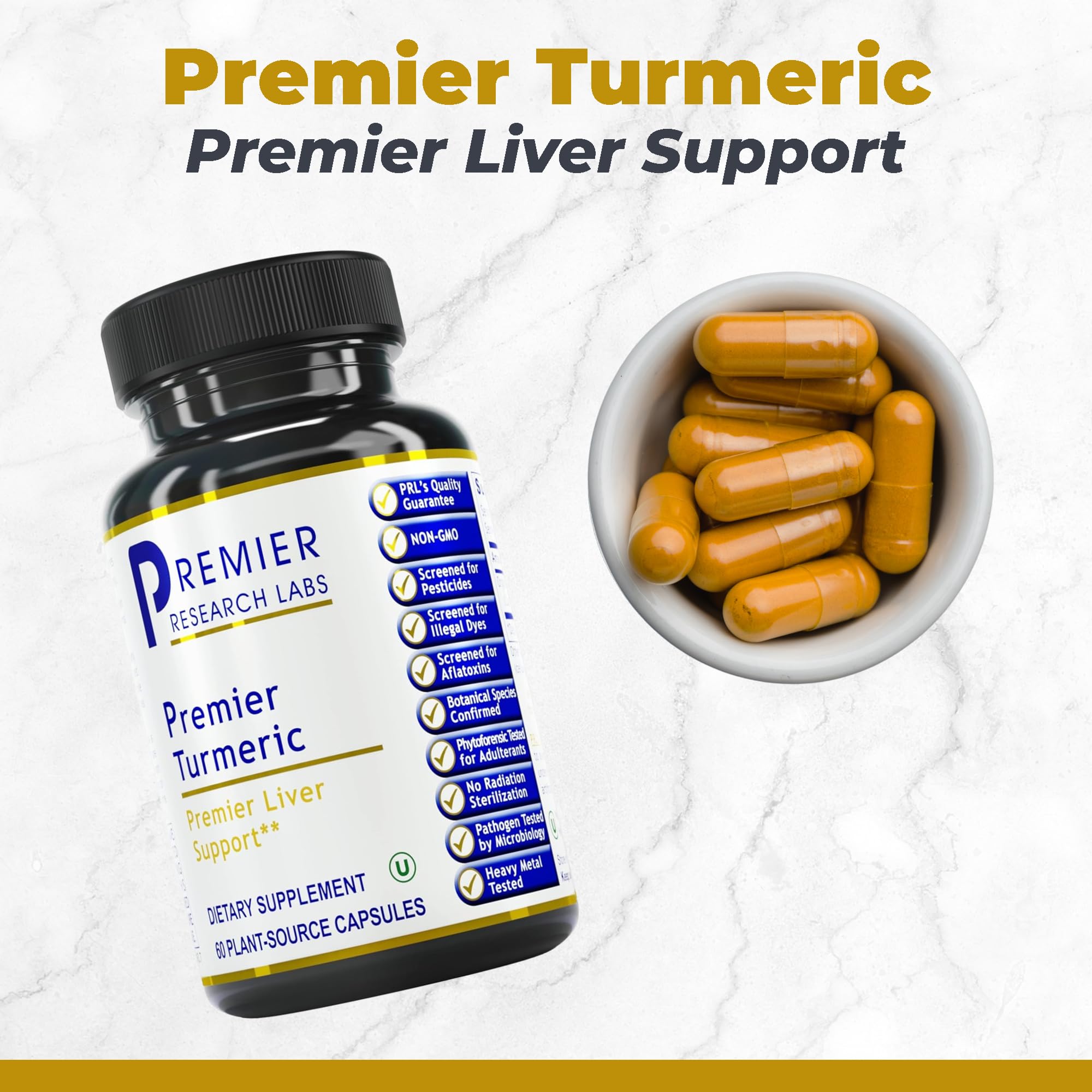 Premier Research Labs Premier Turmeric Capsules - Turmeric Curcumin Supplement, Liver Support, 500 mg of Curcuma Per Capsule - 60 Vegetarian Capsules Premier Research LabsAu supplements