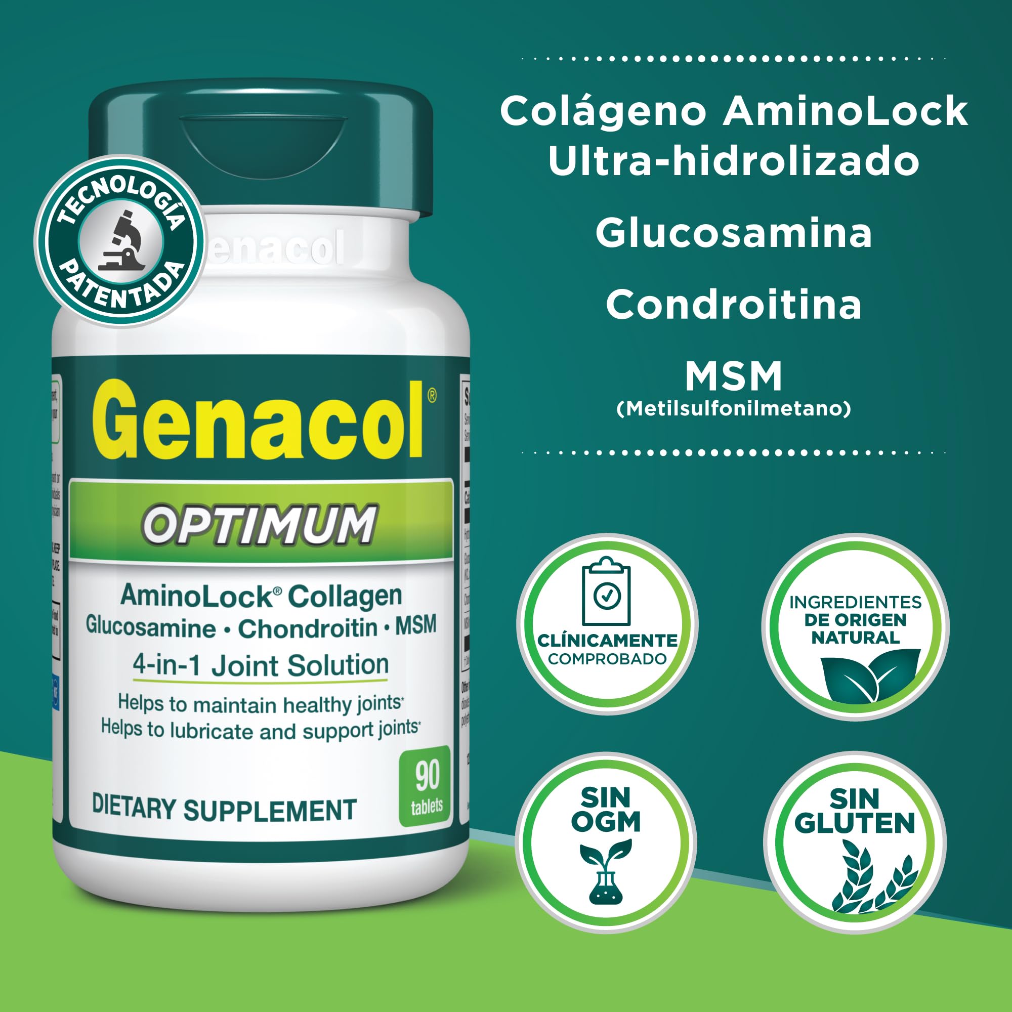 Genacol Optimum – Glucosamine, Chondroitin, MSM and Ultra-Hydrolyzed Collagen Tablets, Maintains Healthy Joints, Protects & Lubricate Cartilage, 90 Tablets (30-Day Supply) GenacolAu supplements