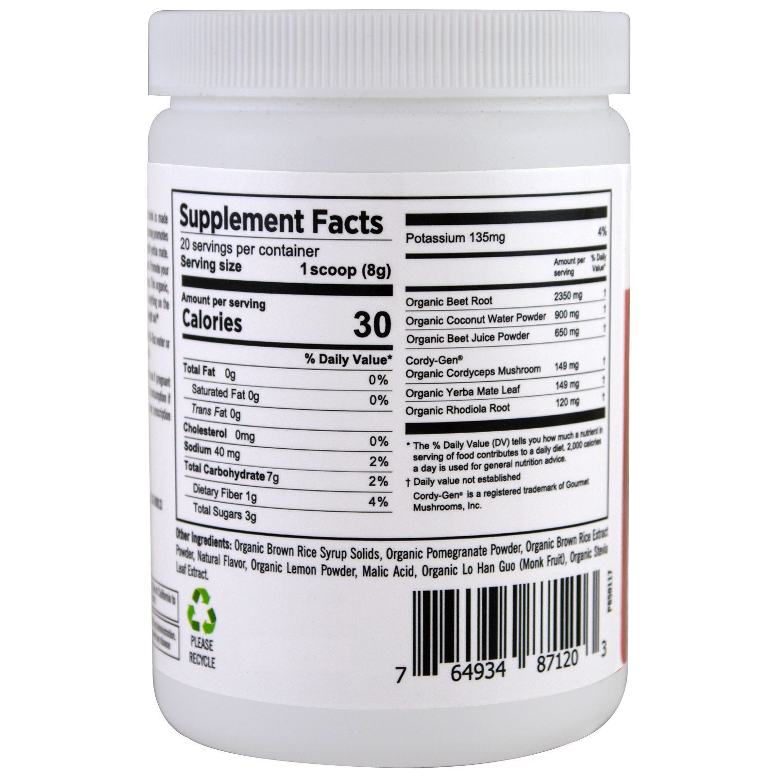 Pure Planet Organic Power Beets Preworkout Berry Burst 160 g PURE PLANETAu supplements