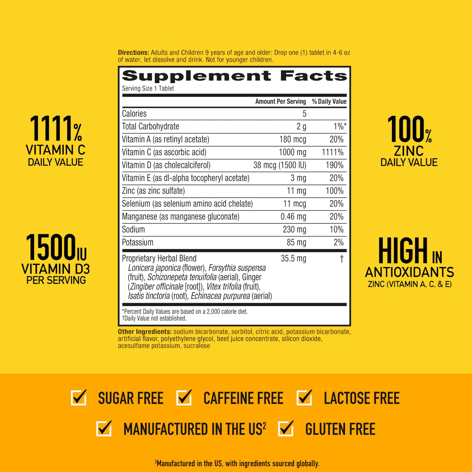 Vitamin C 1000mg (per serving) - Airborne Very Berry Effervescent Tablets (36 count in a box), Gluten-Free Immune Support Supplement, With Vitamins A C E, ZINC, Selenium, Echinacea & Ginger AirborneAu supplements
