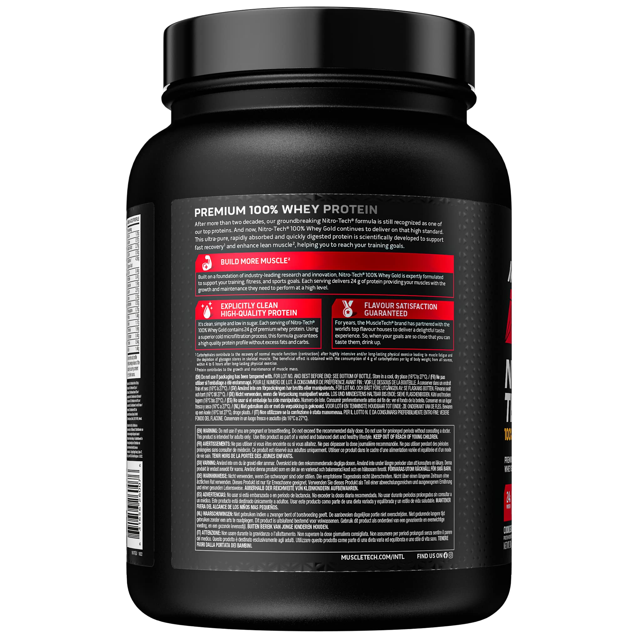 MuscleTech NitroTech 100% Whey Gold Protein Powder, Build Muscle Mass, Whey Isolate Protein Powder MuscletechAu supplements