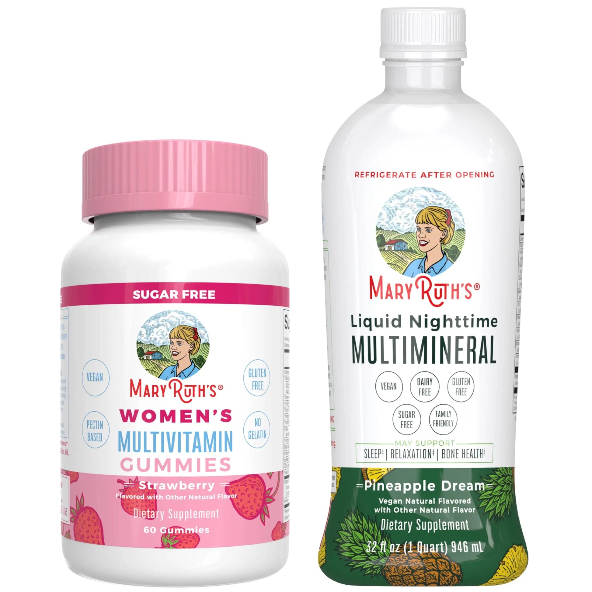 MaryRuth's Multivitamin Gummies for Women (Strawberry) & Liquid Nighttime Multimineral (Pineapple) | Clean Label Project Verified MARYRUTH'SAu supplements