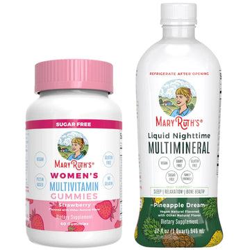 MaryRuth's Multivitamin Gummies for Women (Strawberry) & Liquid Nighttime Multimineral (Pineapple) | Clean Label Project Verified MARYRUTH'SAu supplements