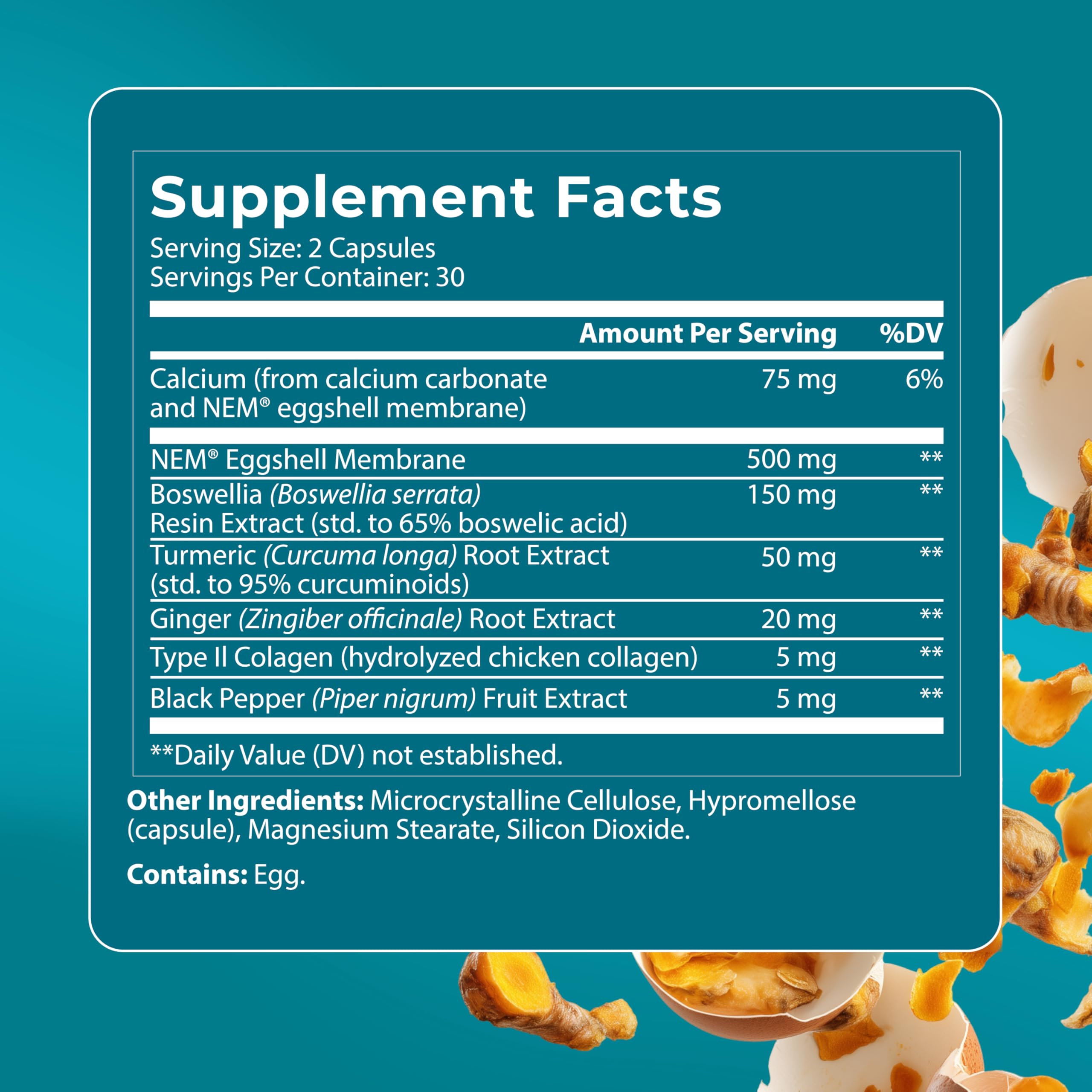 PUREHEALTH RESEARCH Joint Support NEM Eggshell Membrane with Boswellia Extract, Calcium & Turmeric, 60 Capsules PUREHEALTH RESEARCHAu supplements