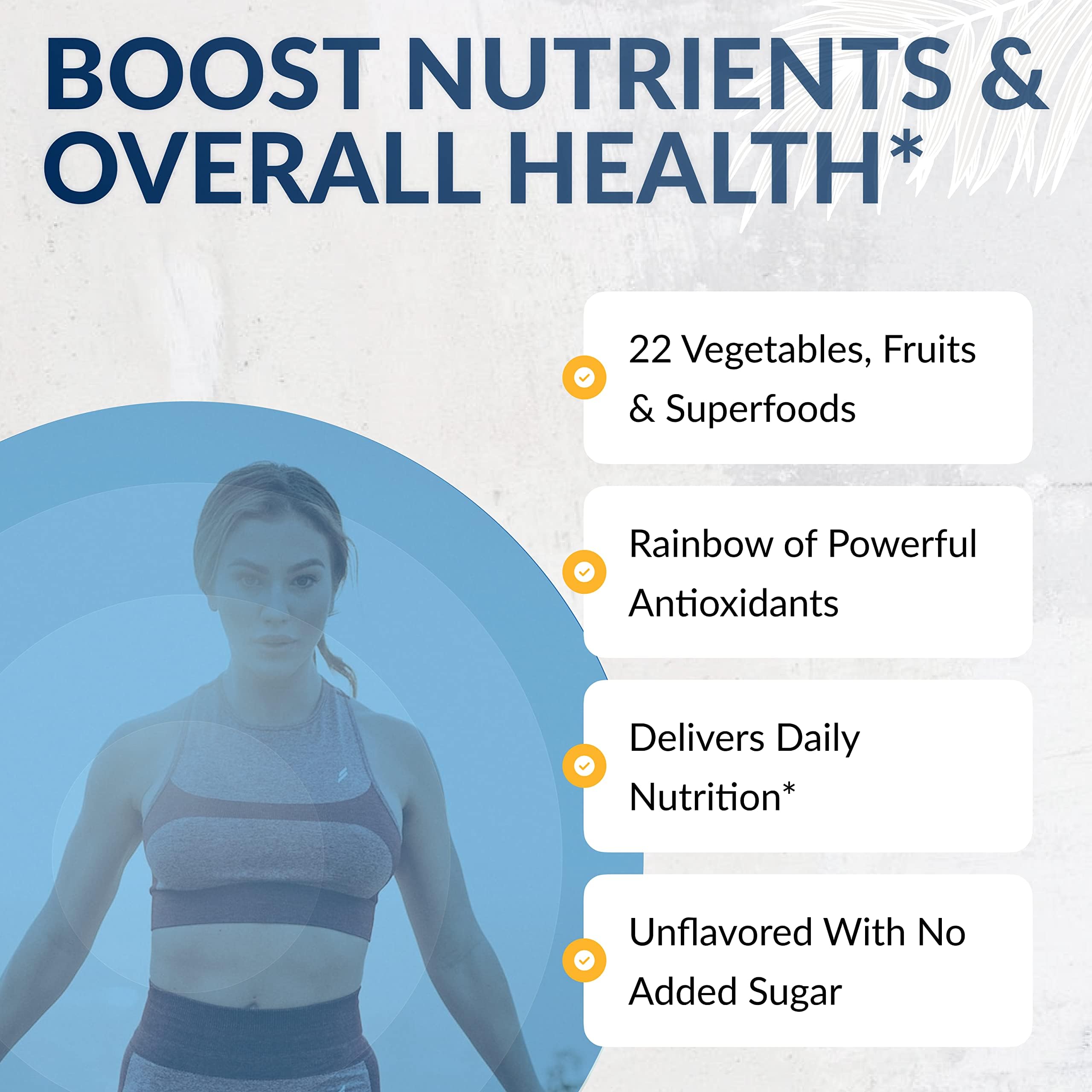 Equilife Daily Fruit & Vegetable Blend, Superfood Antioxidant Supplement with 22 Organic Fruits & Vegetables, Unflavored, Vitamin C, Fiber, 9 Essential Amino Acids, Supports Energy, 30 Servings Tub EquilifeAu supplements