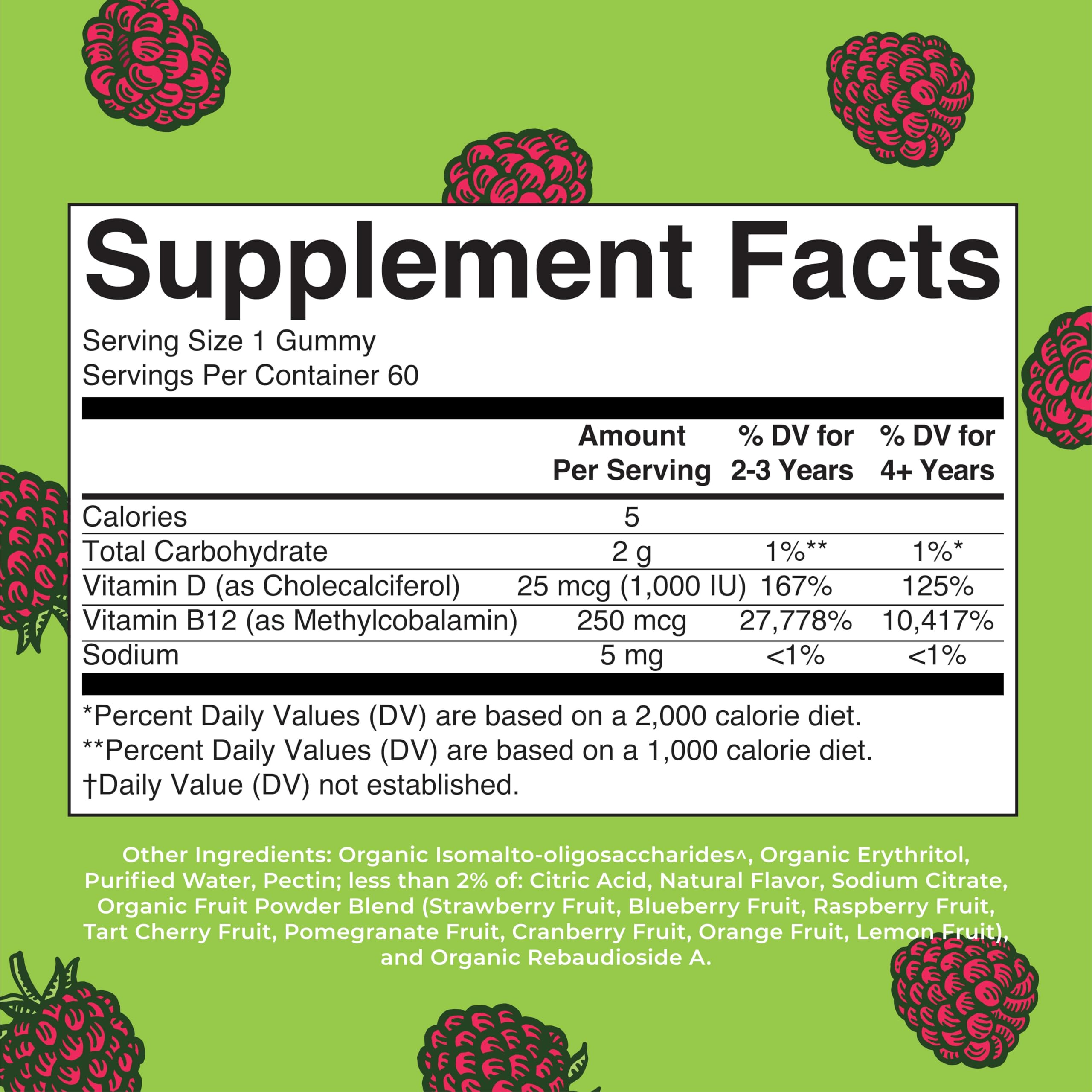 MaryRuth Organics Sugar Free | 2 Month Supply | Vitamin D & B12 Vitamin Supplements for Adults & Kids | Bone Health | Immune Support | Vegan | Non-GMO | 60 Servings MARYRUTH'SUS supplements