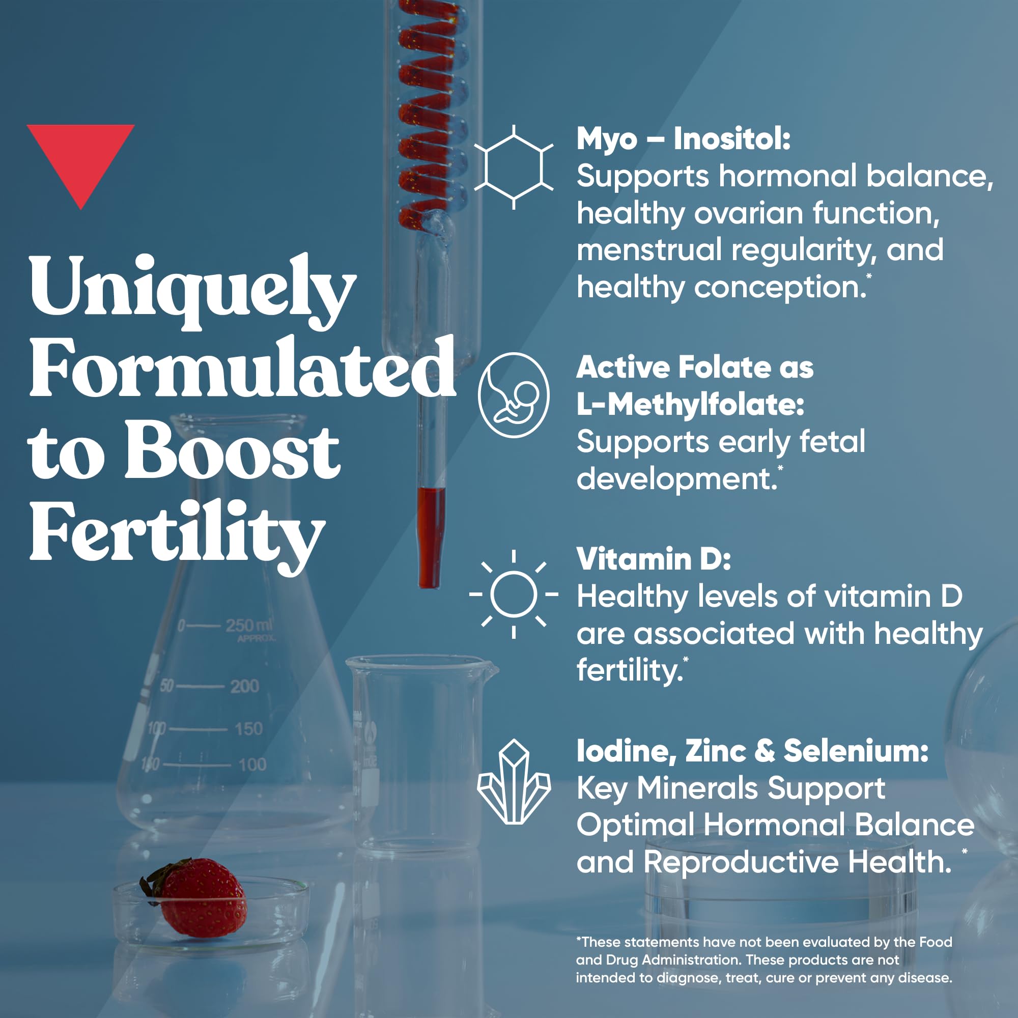 Conception for Her Fertility Gummies - Fertility Supplements for Women with Myo Inositol, Folate & more Essential Nutrients - Delicious Juicy Strawberry Hormone Balance Vitamins, 75 ct Pectin Gummies Eu NaturalAu supplements