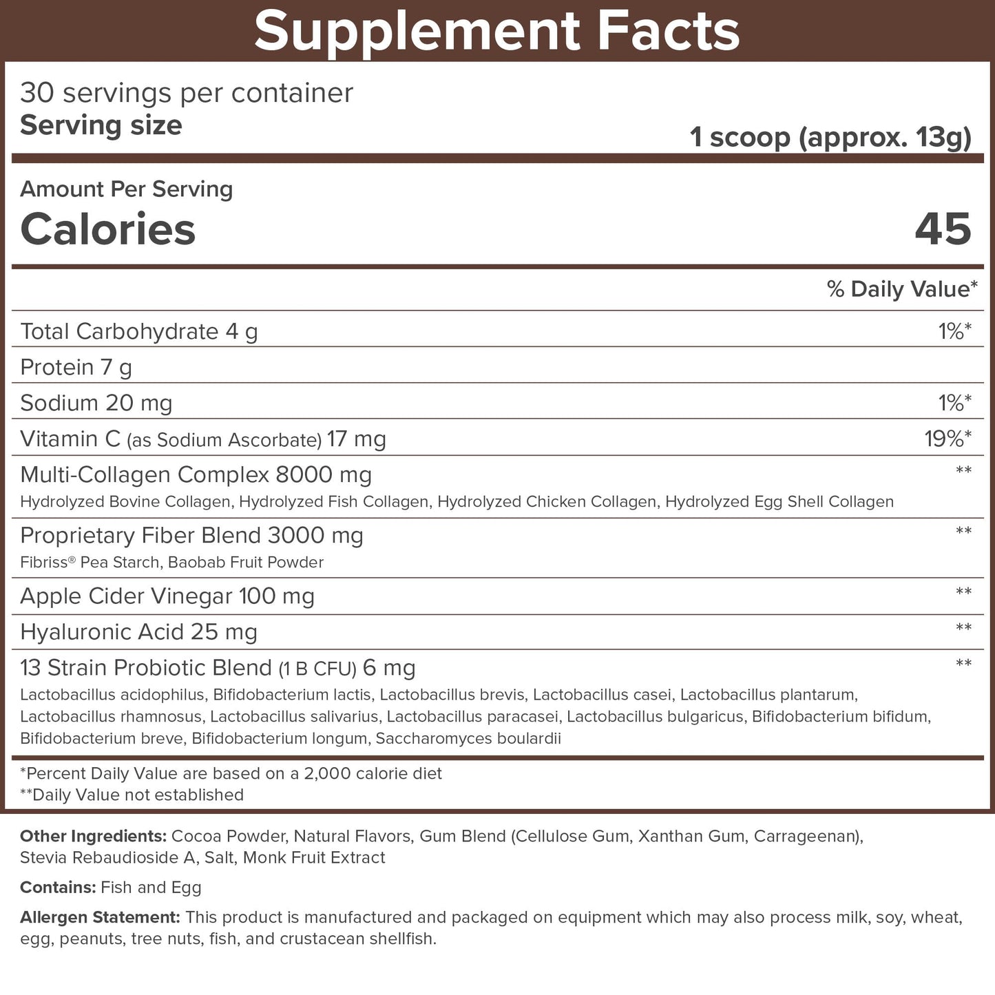 SkinnyFit Super Youth Chocolate Multi-Collagen Peptides + Probiotics, Baobab Fiber SkinnyFitUS supplements