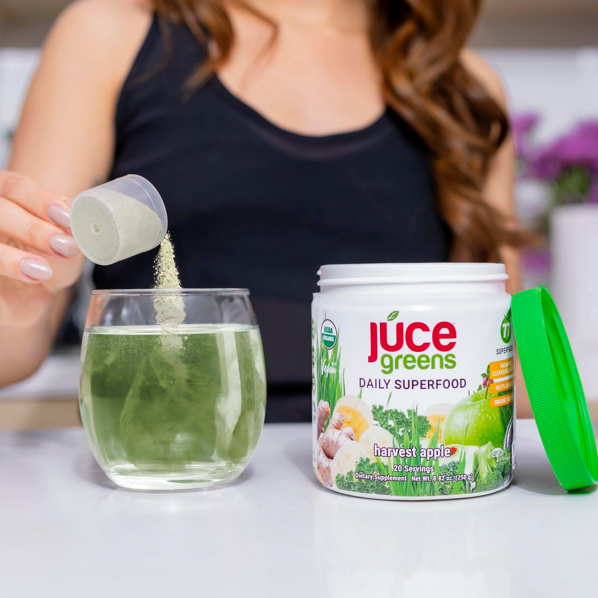 Terra Kai Organics JUCE Green Superfood Powder, Organic Fruits and Veggies Supplement W/ 77 Superfoods Plus Prebiotic Probiotic Blend, Harvest Apple Flavor - 20 Servings (250 g) Terra Kai OrganicsAu supplements