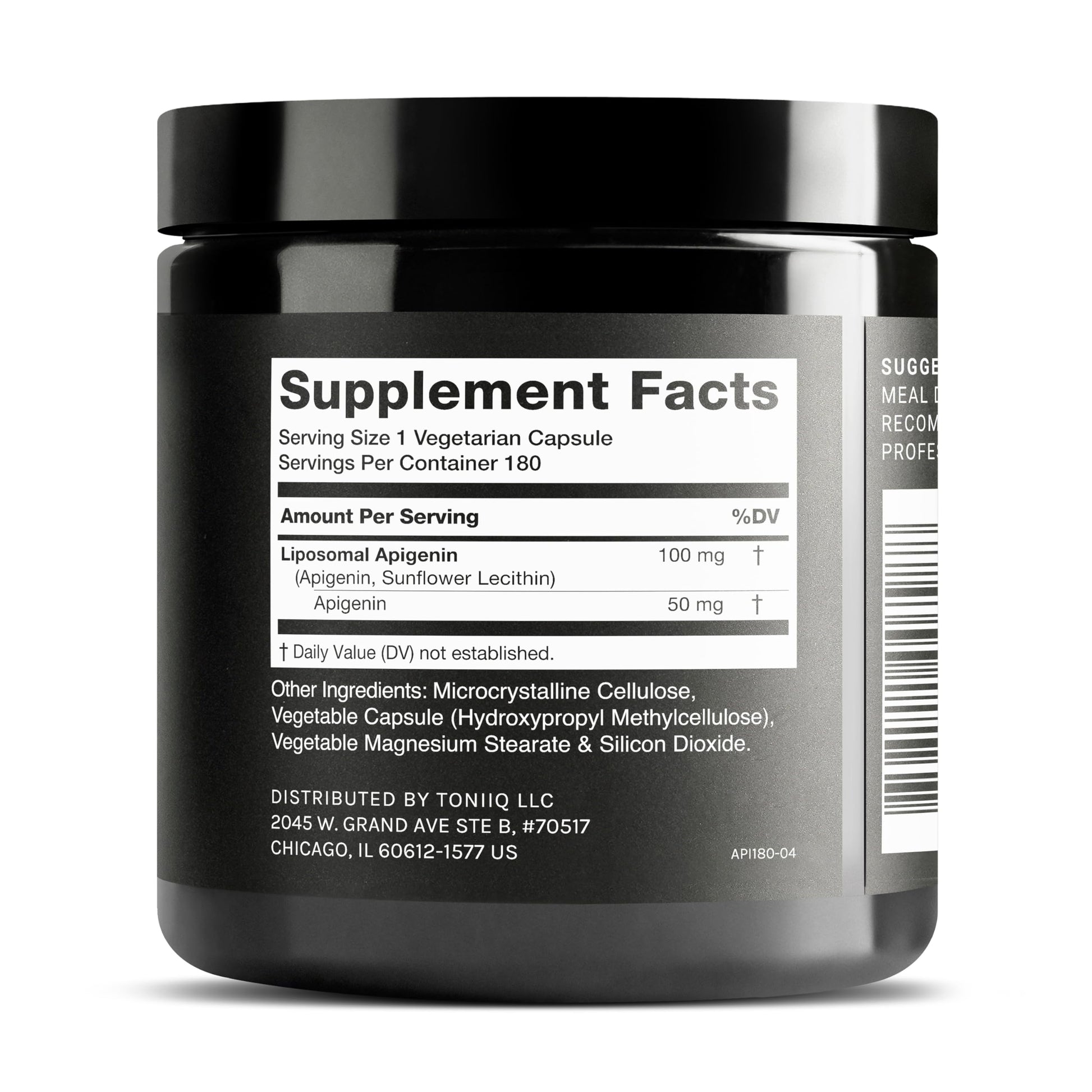 Toniiq Ultra High Strength Liposomal Apigenin - 100mg Formula - Highly Bioavailable for Superior Absorption - 180 Vegetarian Capsules ToniiqAu supplements