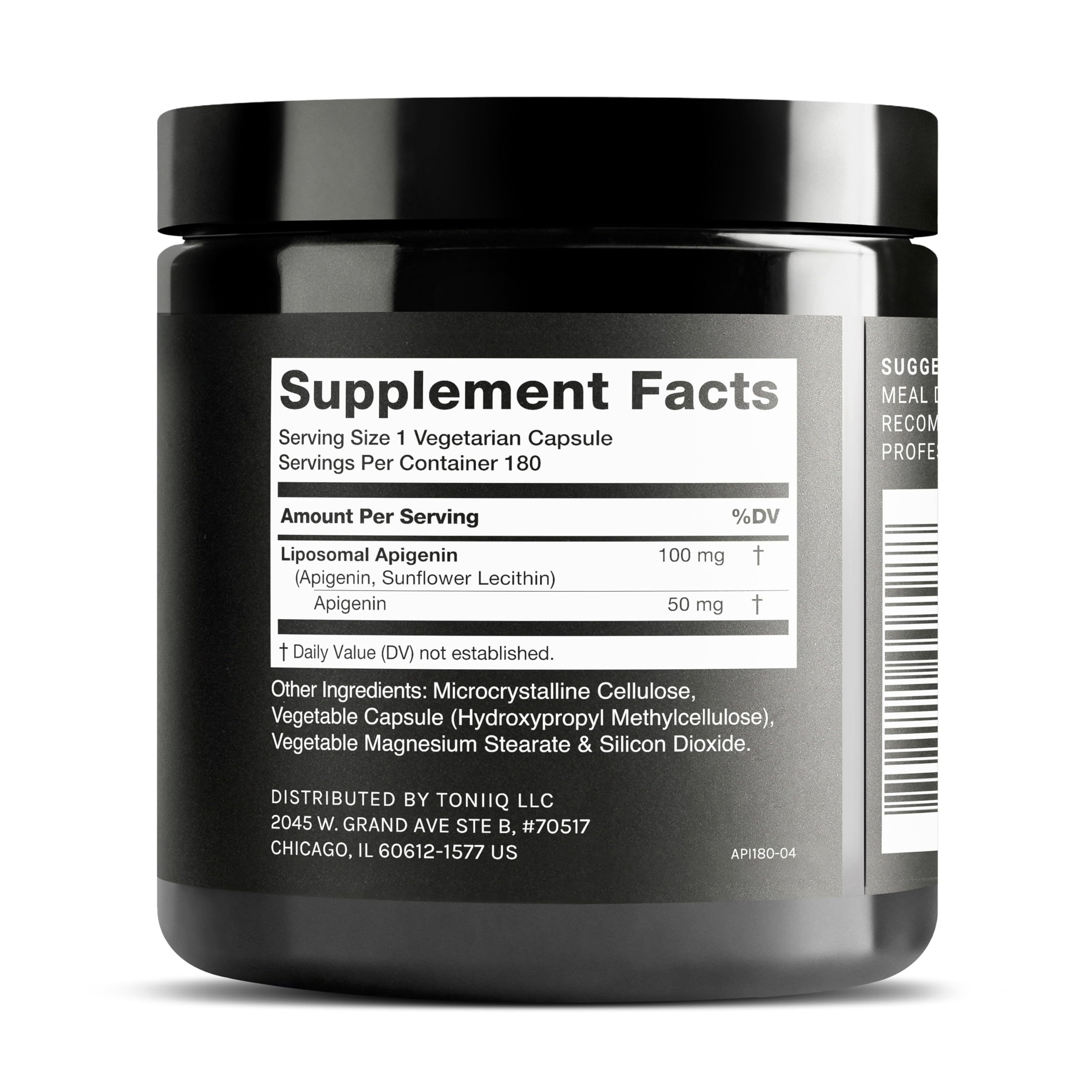 Toniiq Ultra High Strength Liposomal Apigenin - 100mg Formula - Highly Bioavailable for Superior Absorption - 180 Vegetarian Capsules ToniiqAu supplements