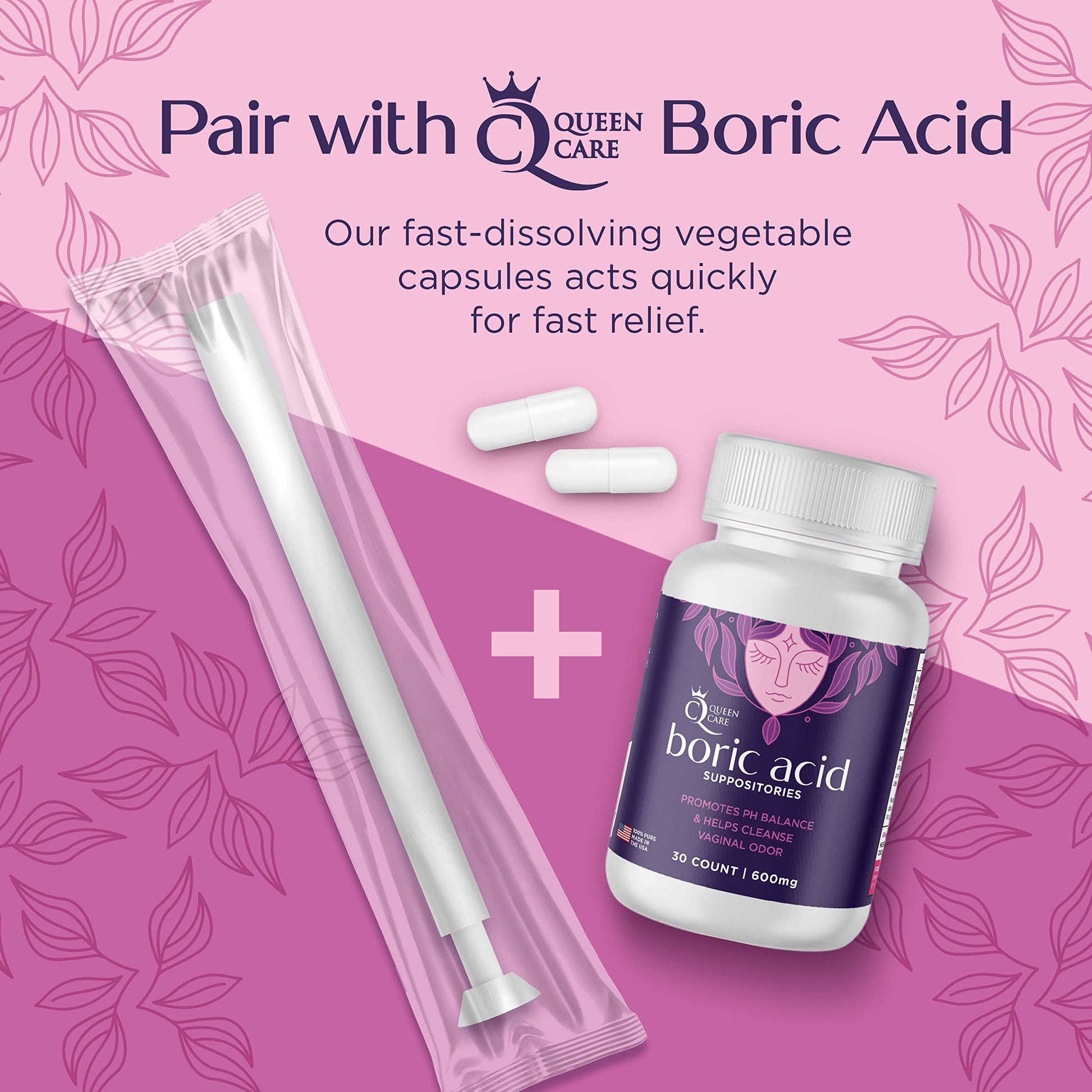 Queen Care - Disposable Suppository Applicator, Boric Acid Applicator, Feminine Care Suppository Applicator Queen CareAu supplements