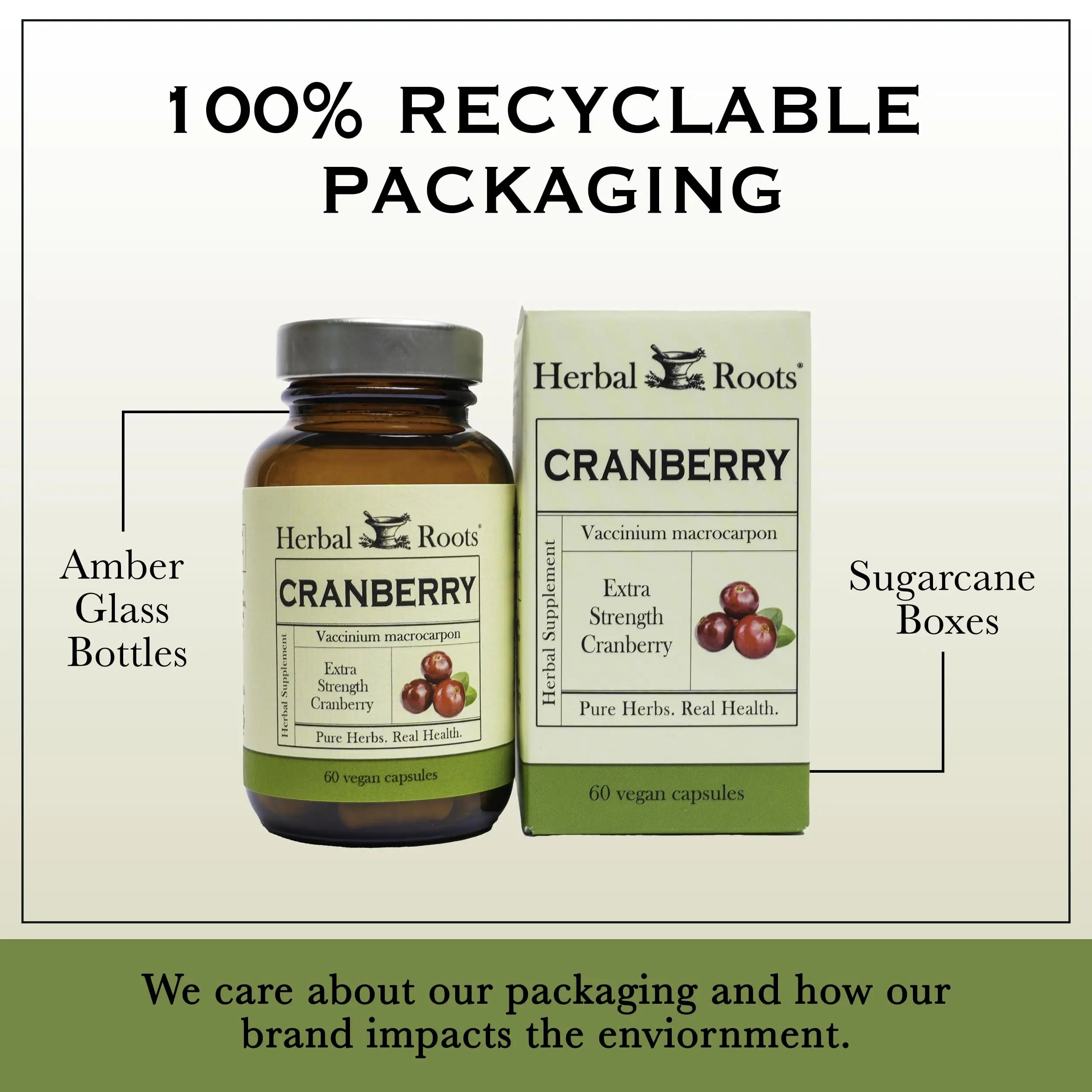 Herbal Roots Extra Strength Cranberry Pills for Women & Men with Organic Nettle | Urinary Tract Health | 60 Vegan Capsules Herbal RootsAu supplements
