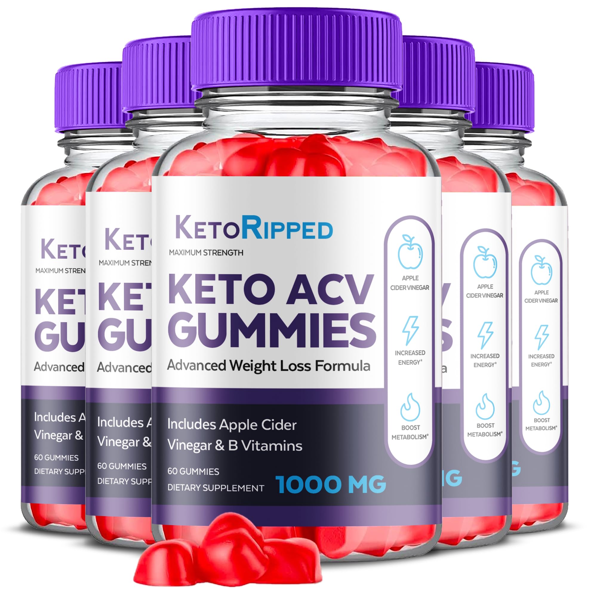 (5 Pack) Keto Ripped ACV Gummies, Keto Ripped ACV Gummies Advanced Weight Loss 1000MG Ark LabsAu supplements