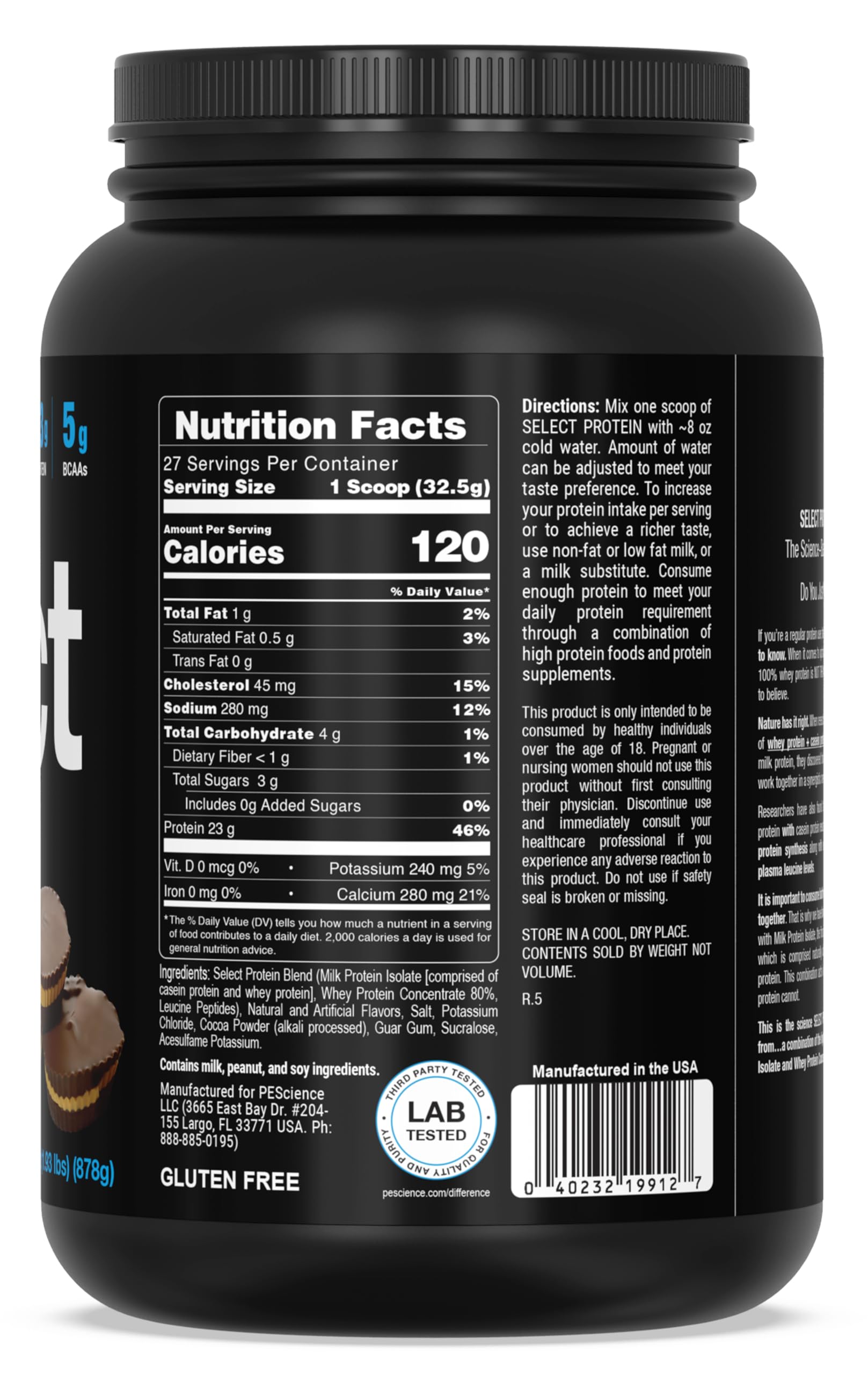PEScience Select Low Carb Protein Powder, Chocolate Peanut Butter Cup, 27 Serving PEScienceUS supplements